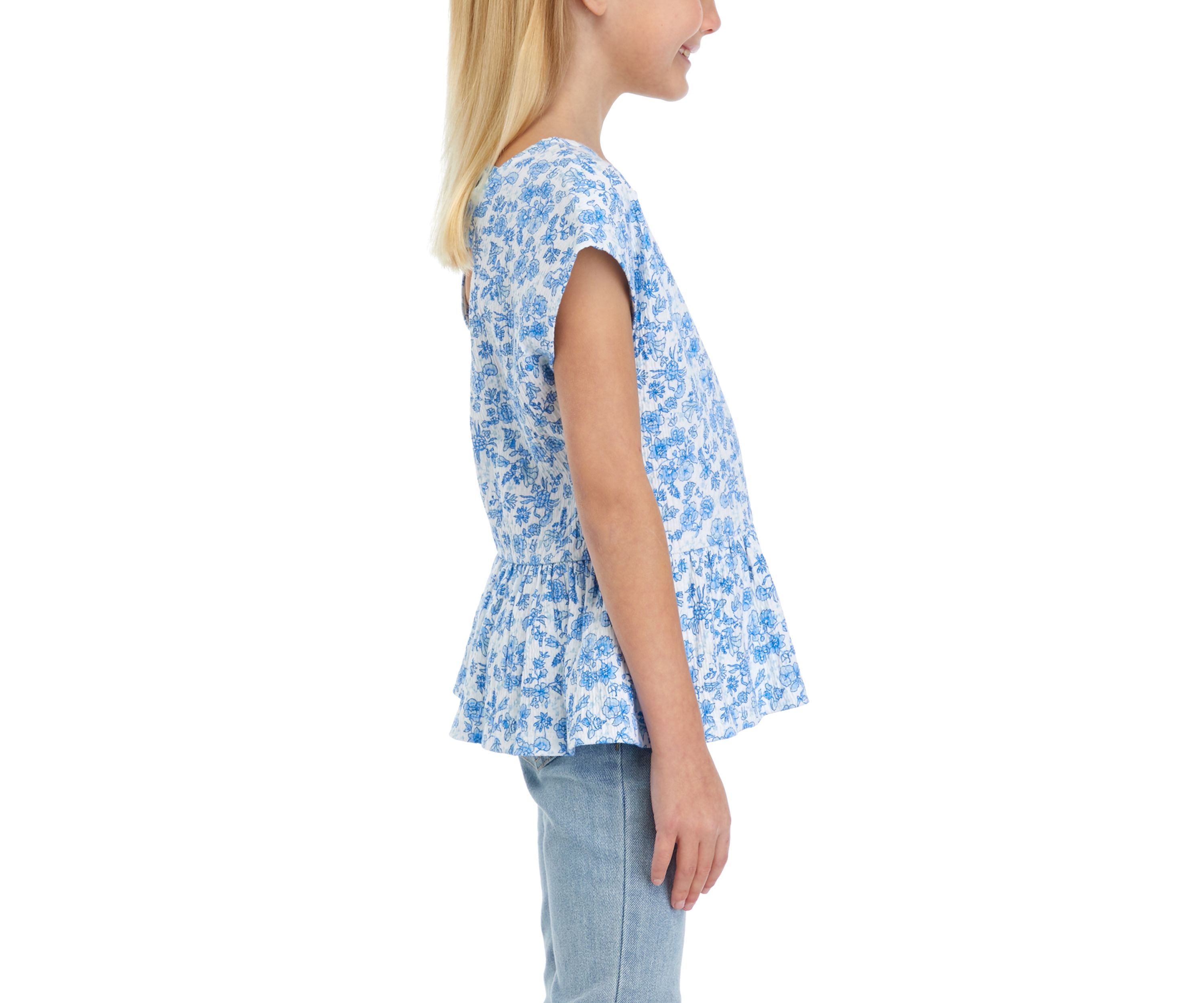 Girls 7-16 Bow Back Printed Top