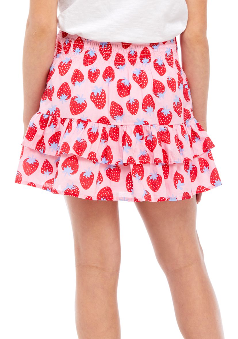 Girls 7-16 Printed Woven Ruffle Skirt