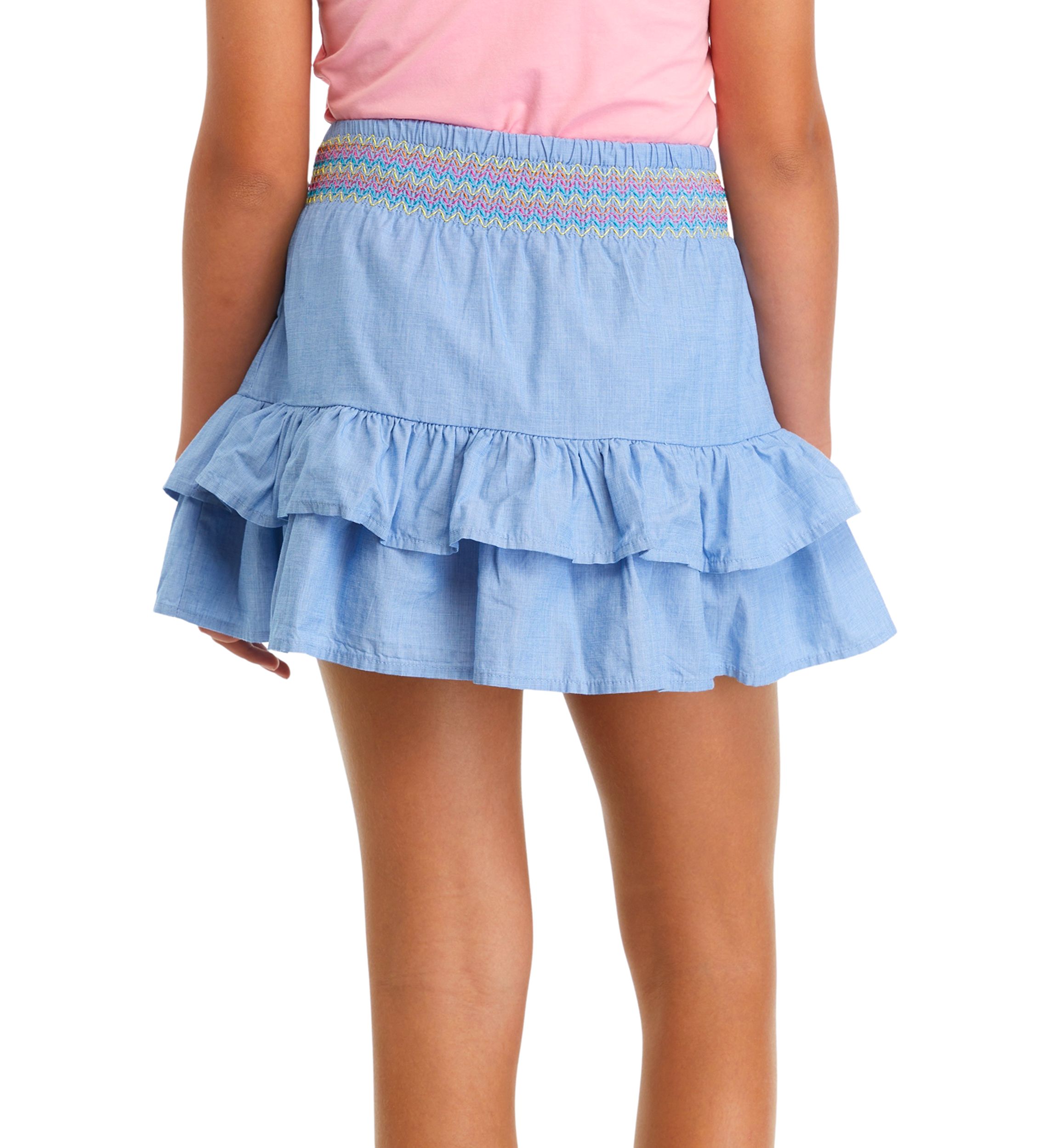 Girls 7-16 End on End Woven Ruffle Skirt