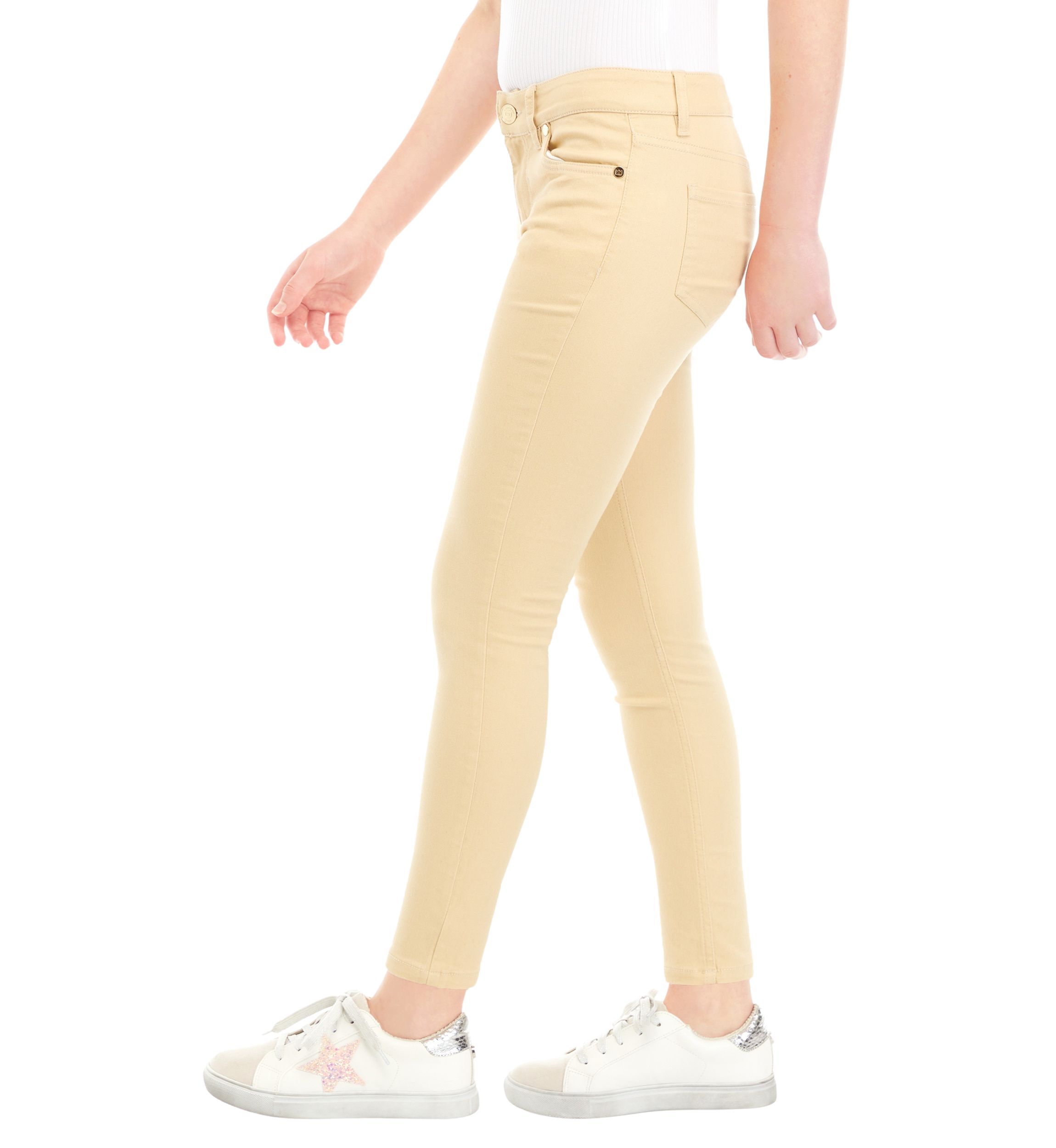 Girls 7-16 Stretch 5 Pocket Full Length Pants