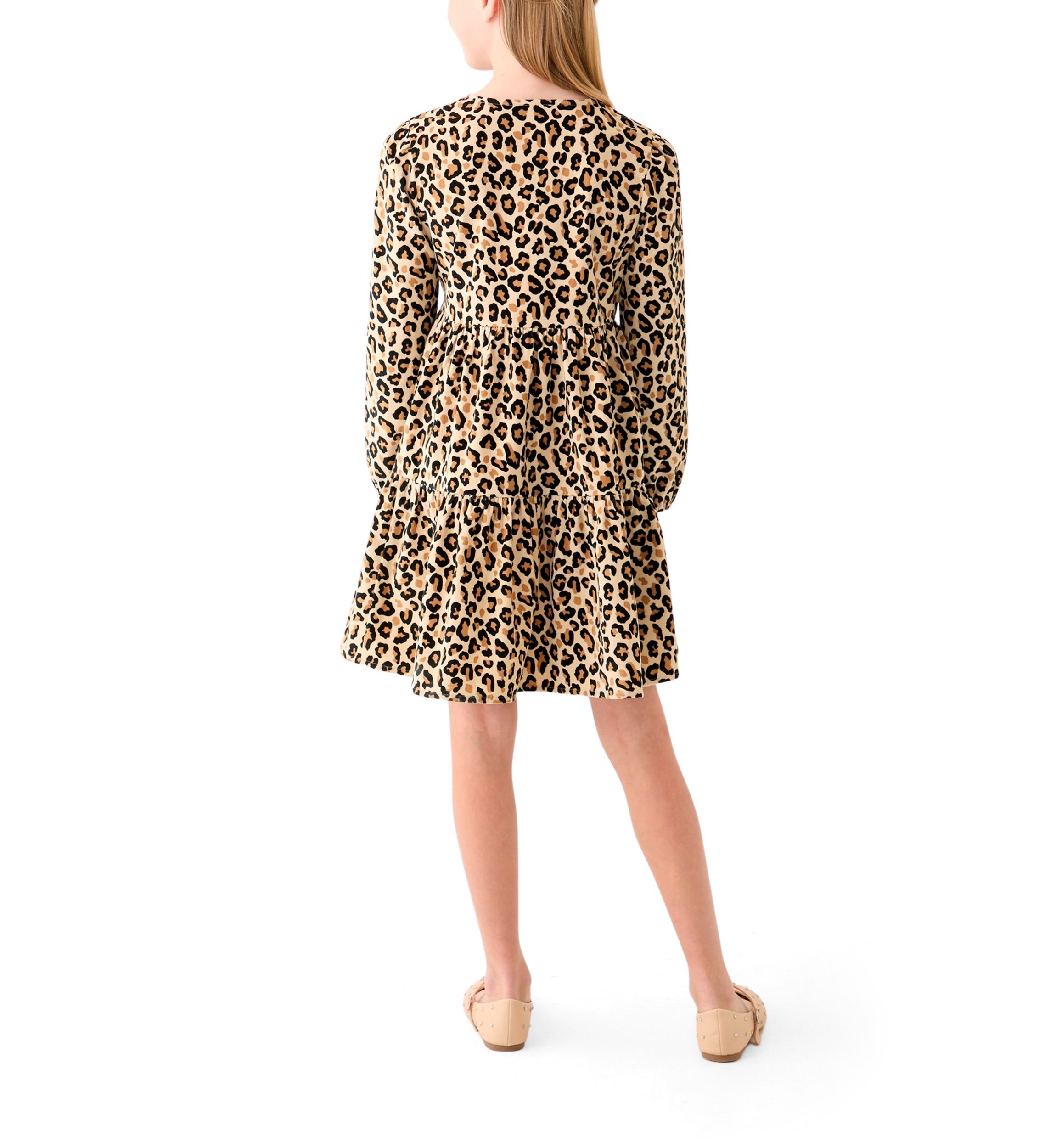 Girls 7-16 Long Sleeve Corduroy Printed Dress