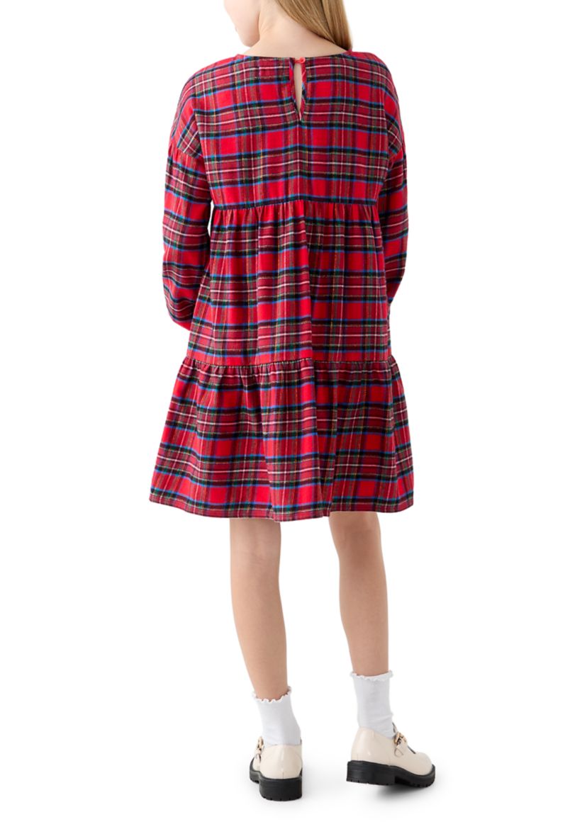 Girls 7-16 Plaid Tiered Dress