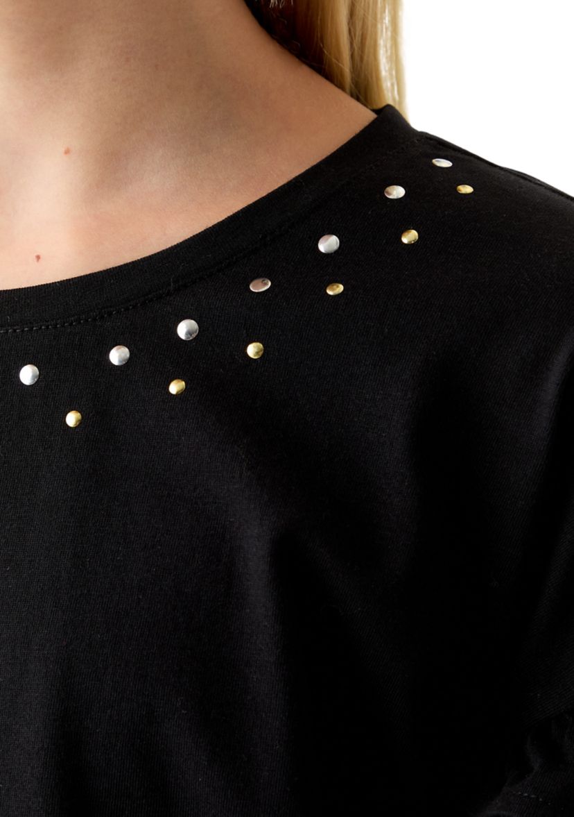 Girls 7-16 Long Ruffle Sleeve Embellished T-Shirt 