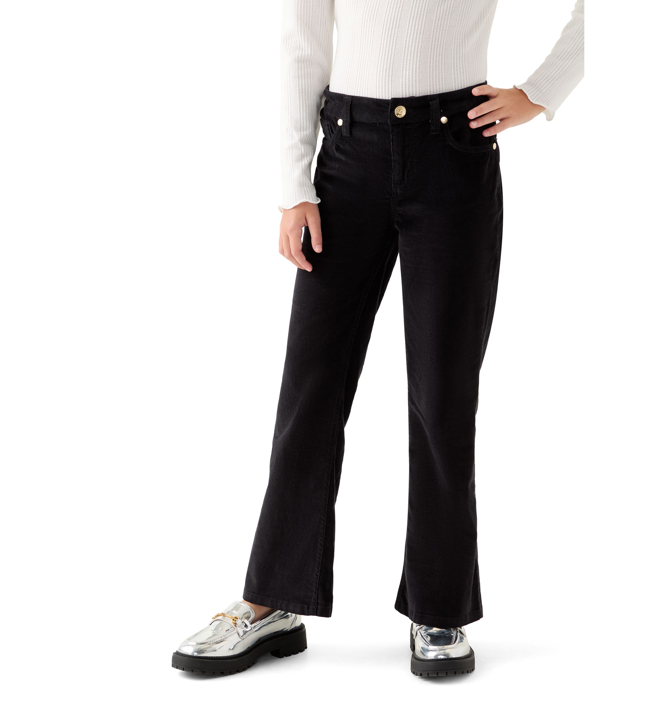 Girls 7-16 Stretch Corduroy 5 Pocket Flare Jeans