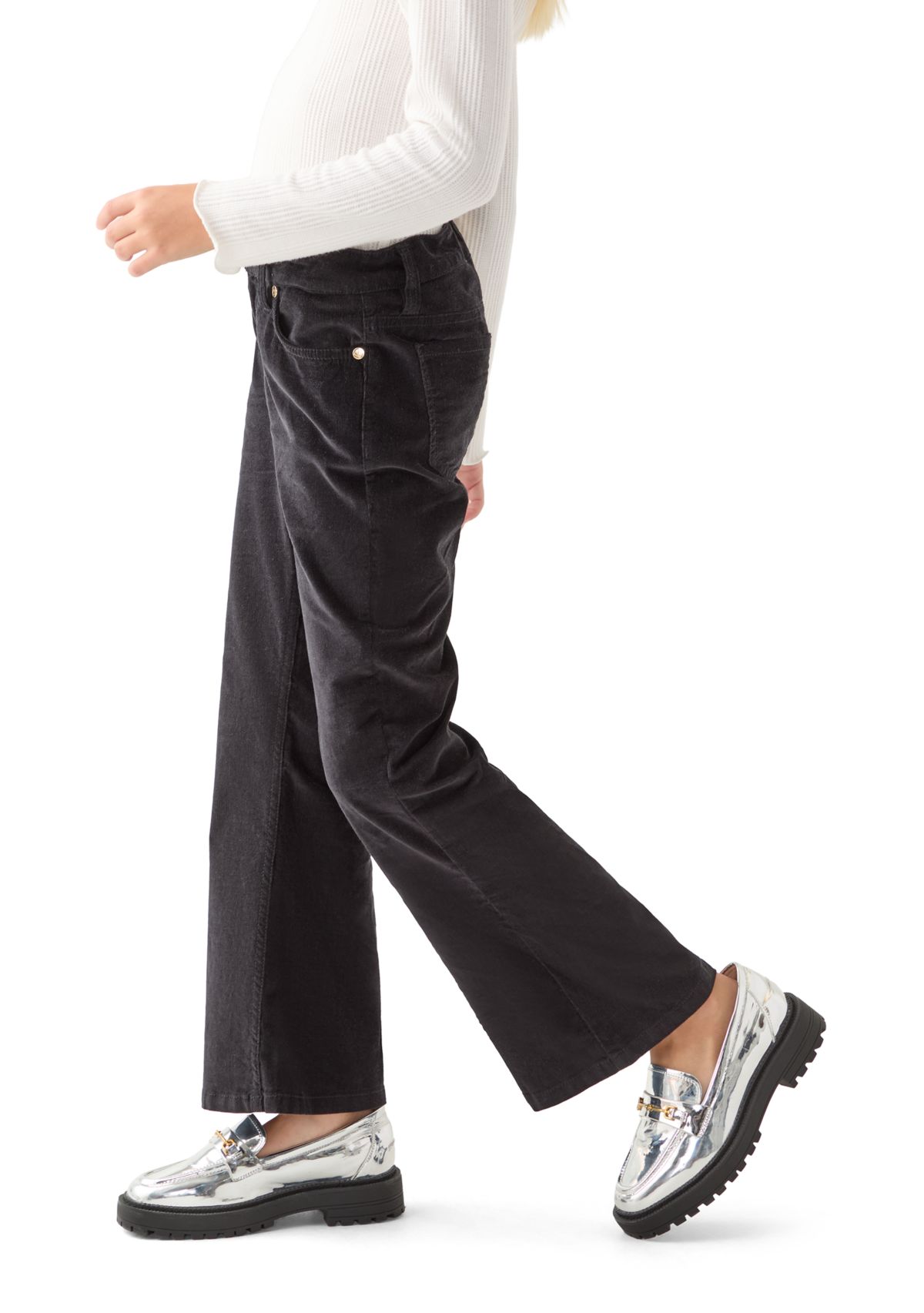 Girls 7-16 Stretch Corduroy 5 Pocket Flare Jeans