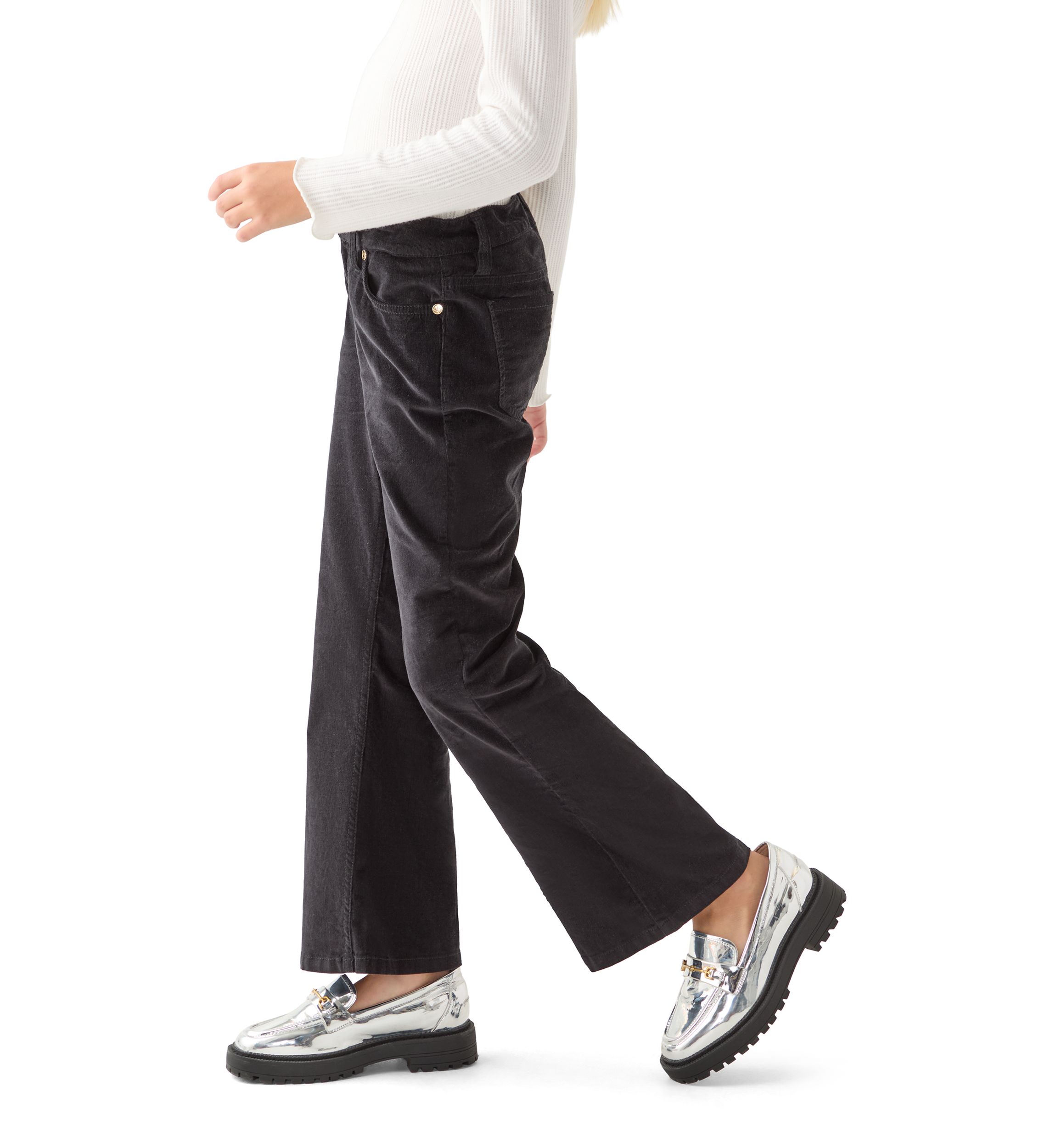 Girls 7-16 Stretch Corduroy 5 Pocket Flare Jeans