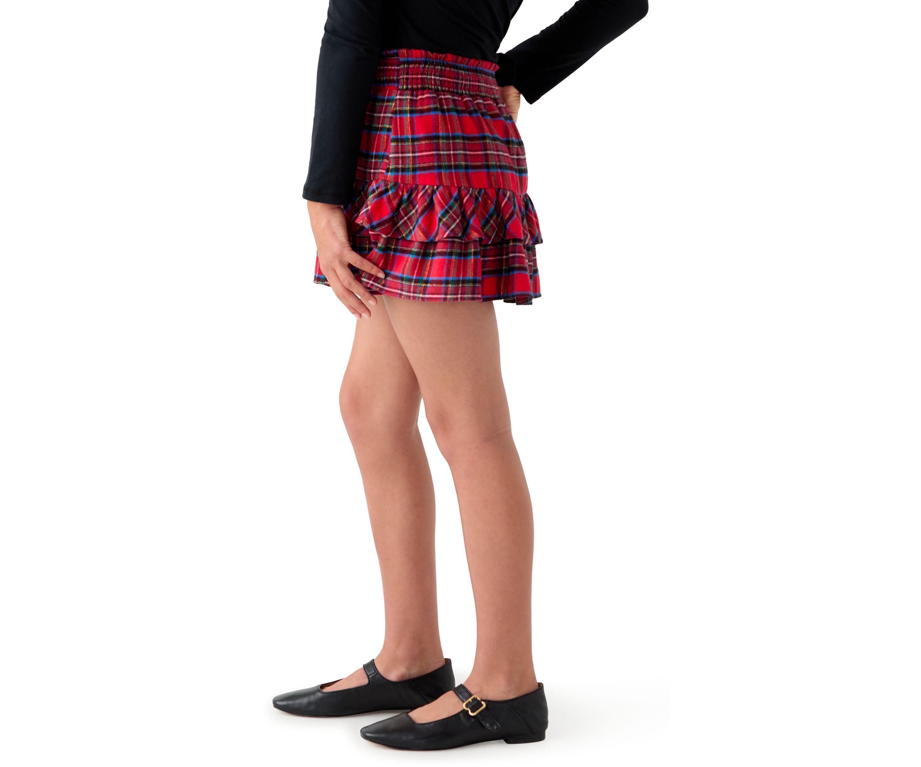 Girls 7-16 Smocked Plaid Skirt
