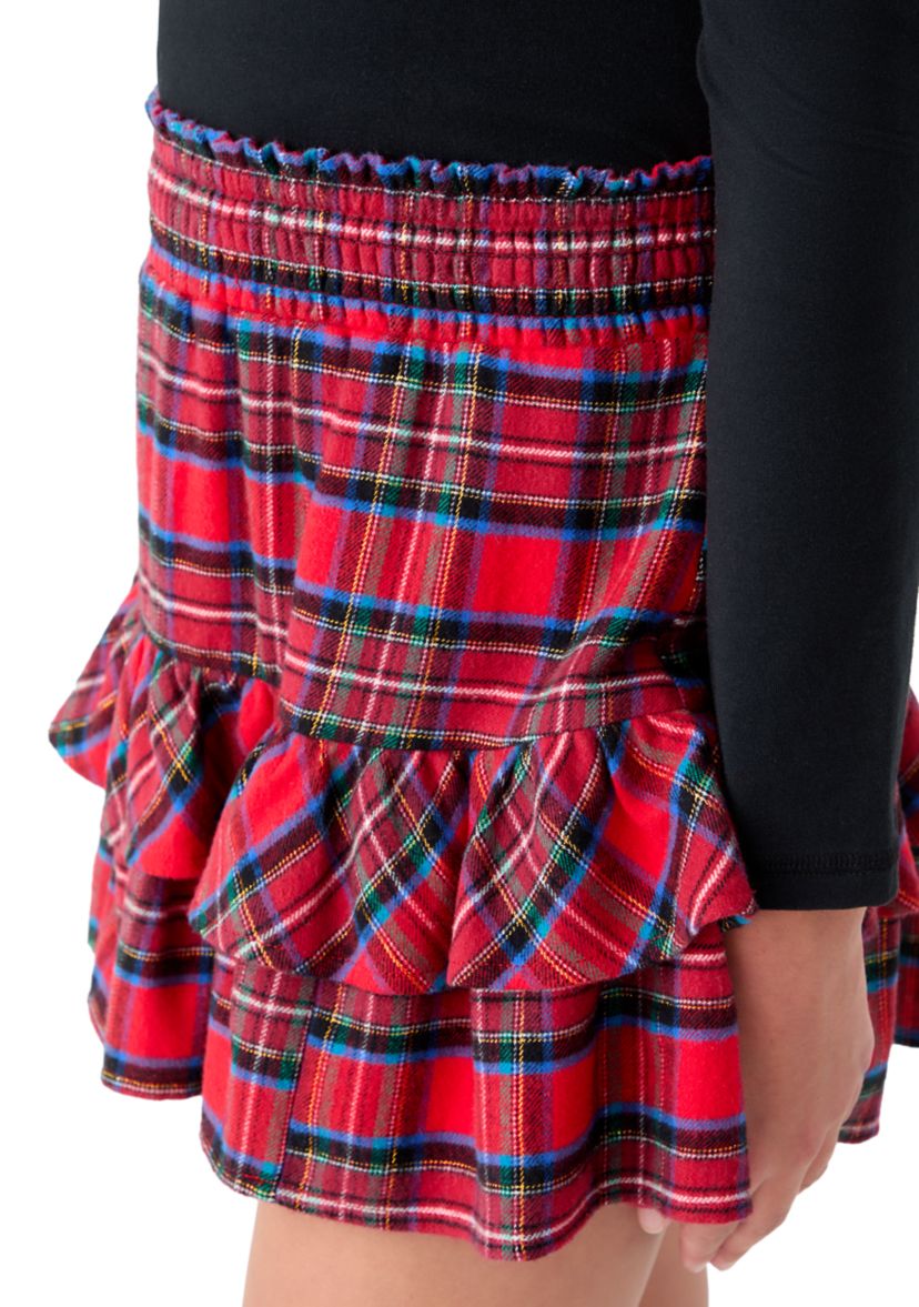 Girls 7-16 Smocked Plaid Skirt