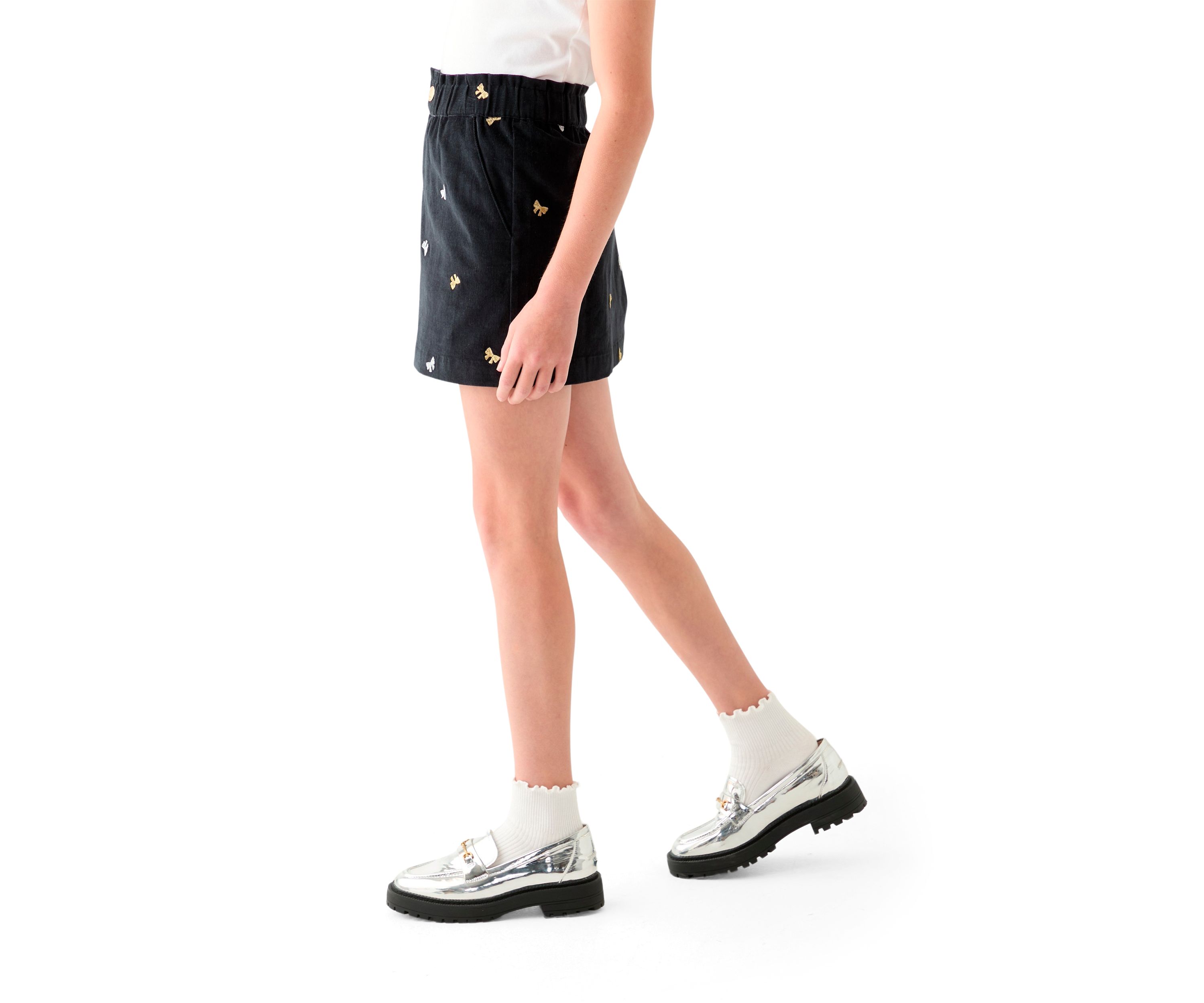 Girls 7-16 Stretch Corduroy Embroidered Skirt