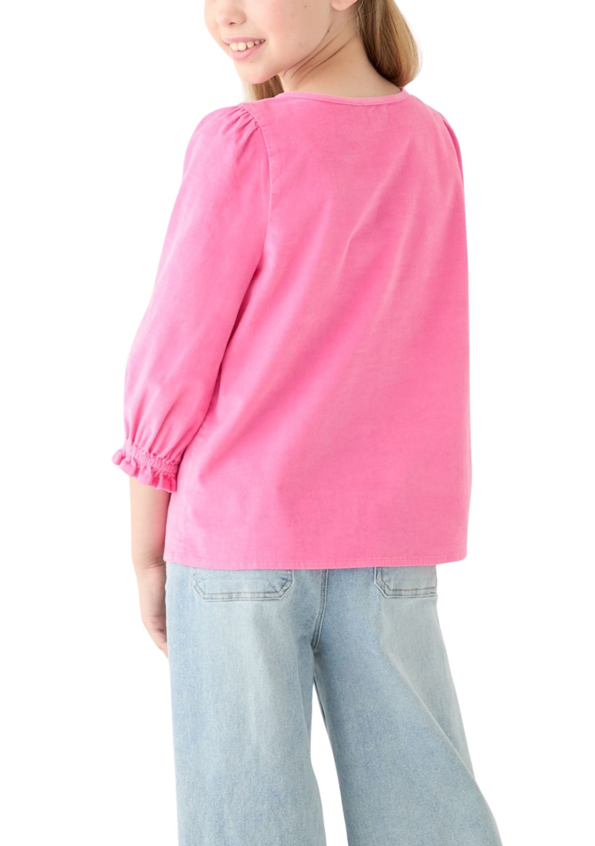 Girls 7-16 3/4 Sleeve Corduroy Top