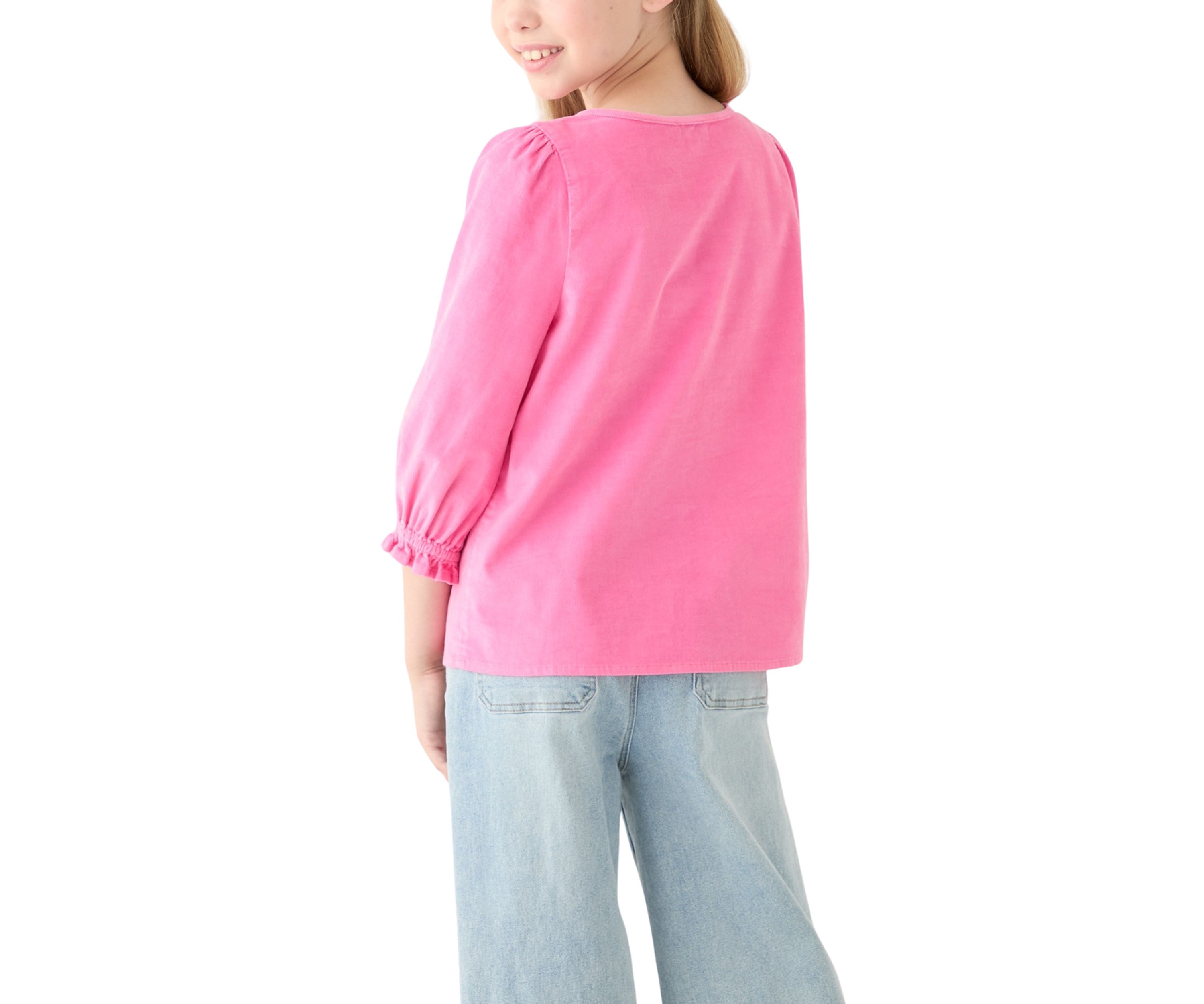 Girls 7-16 3/4 Sleeve Corduroy Top