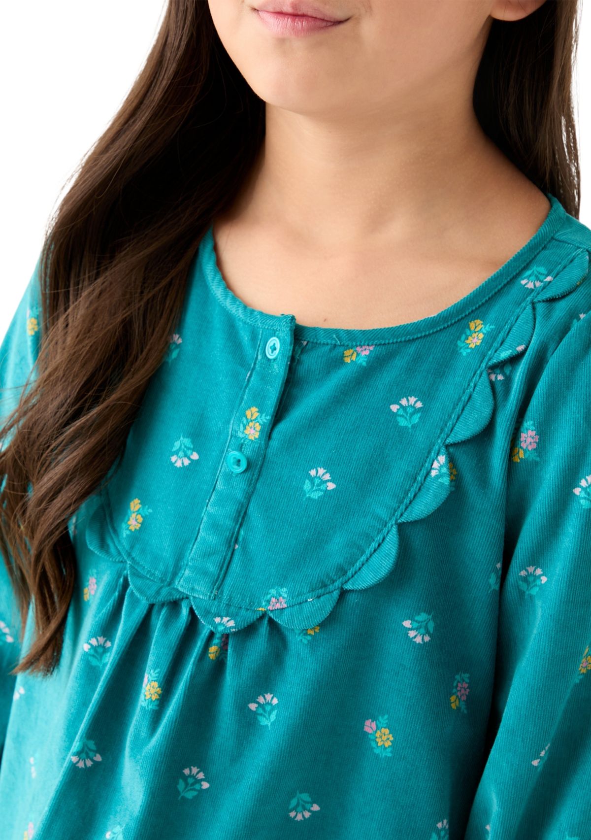 Girls 7-16 Long Sleeve Corduroy Printed Top