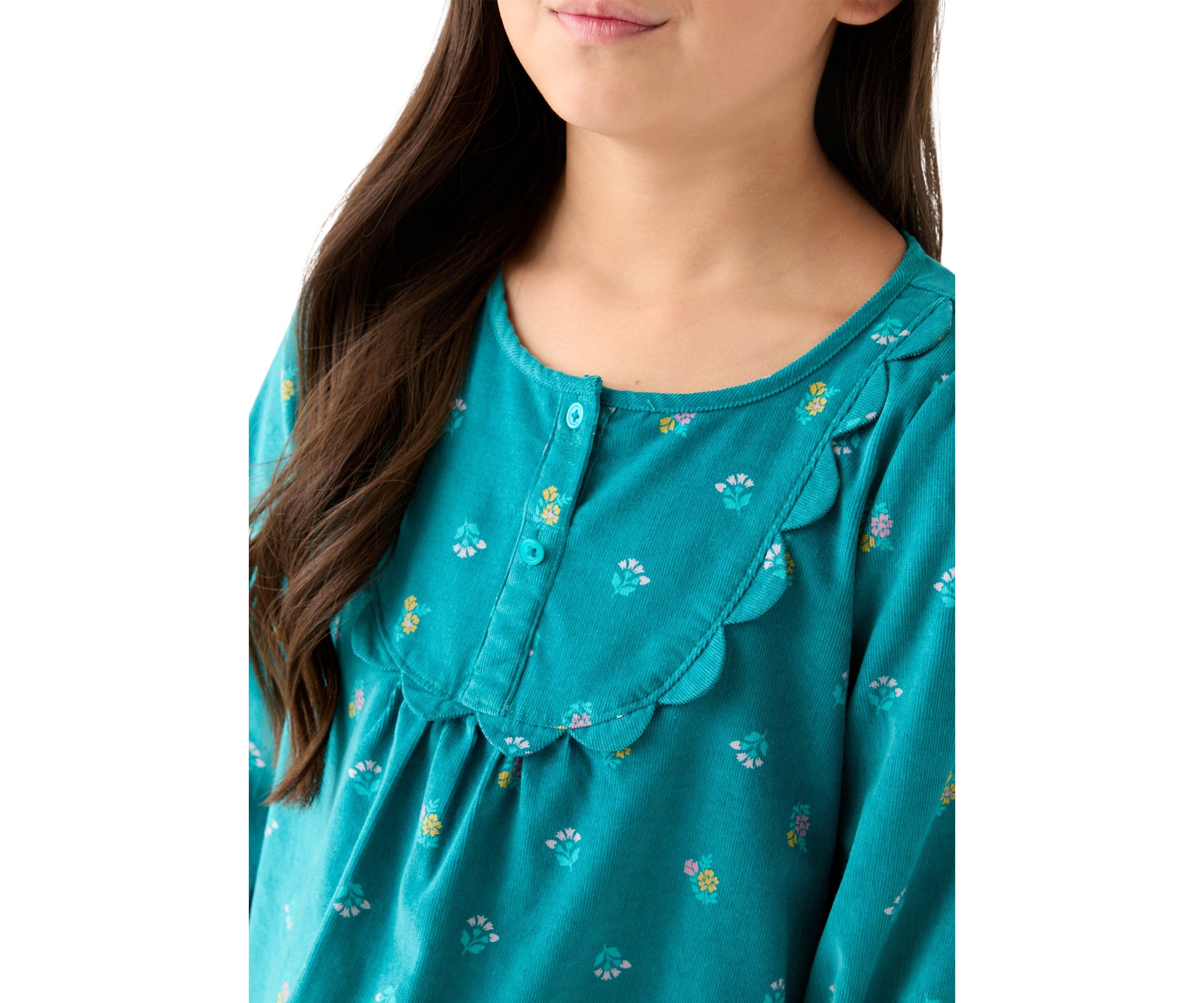 Girls 7-16 Long Sleeve Corduroy Printed Top