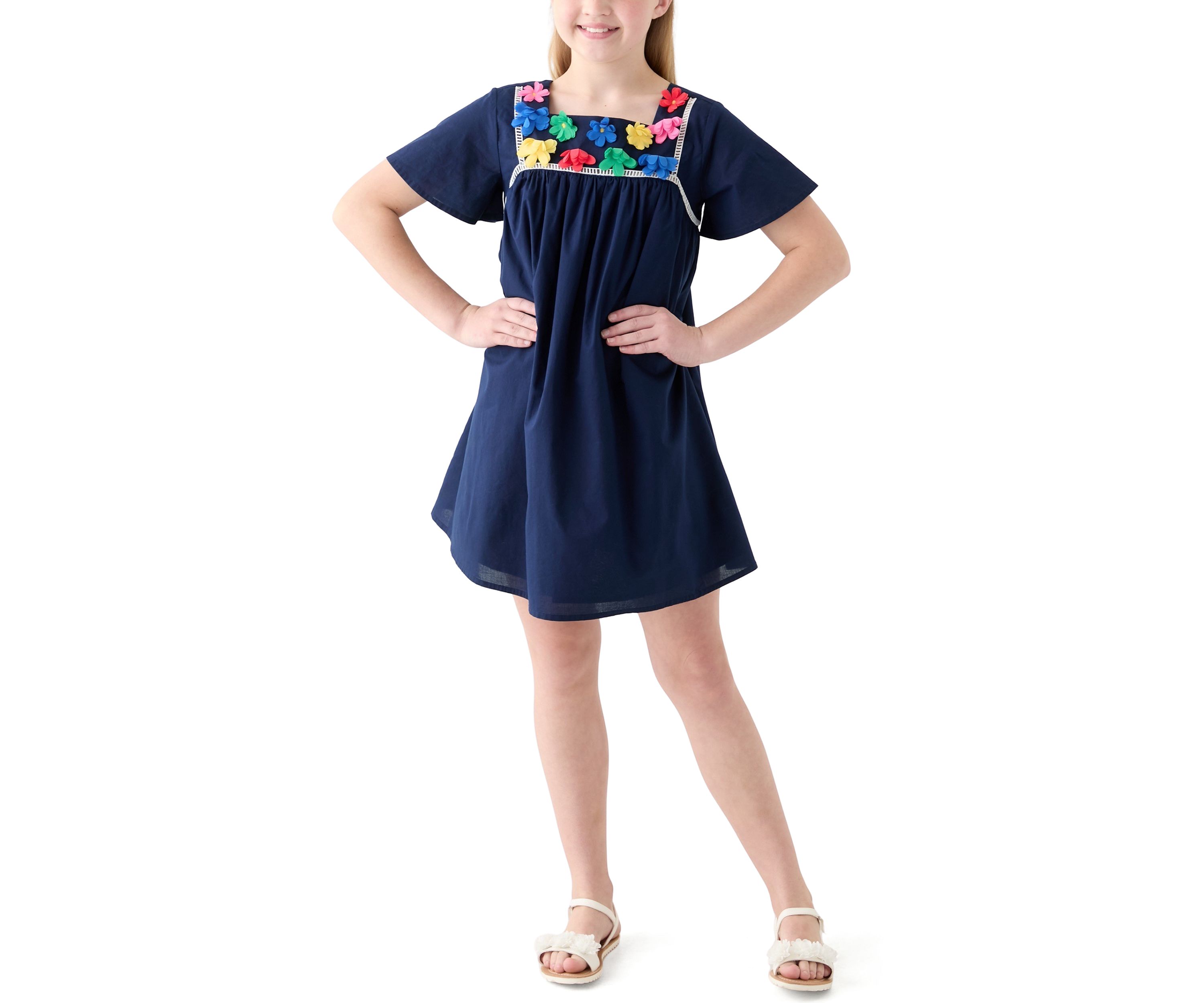 Girls 7-16 Embellished Swing Dress
