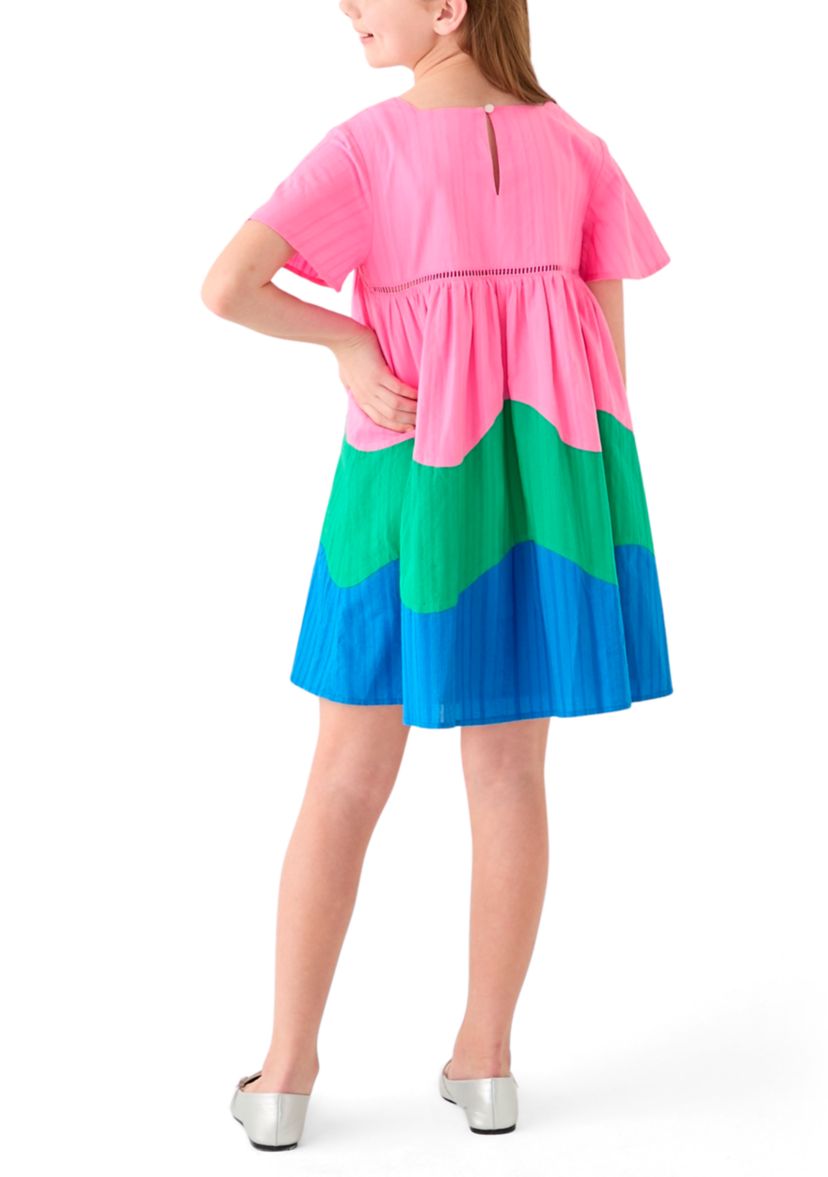 Girls 7-16 Color Blocked Swing Dress