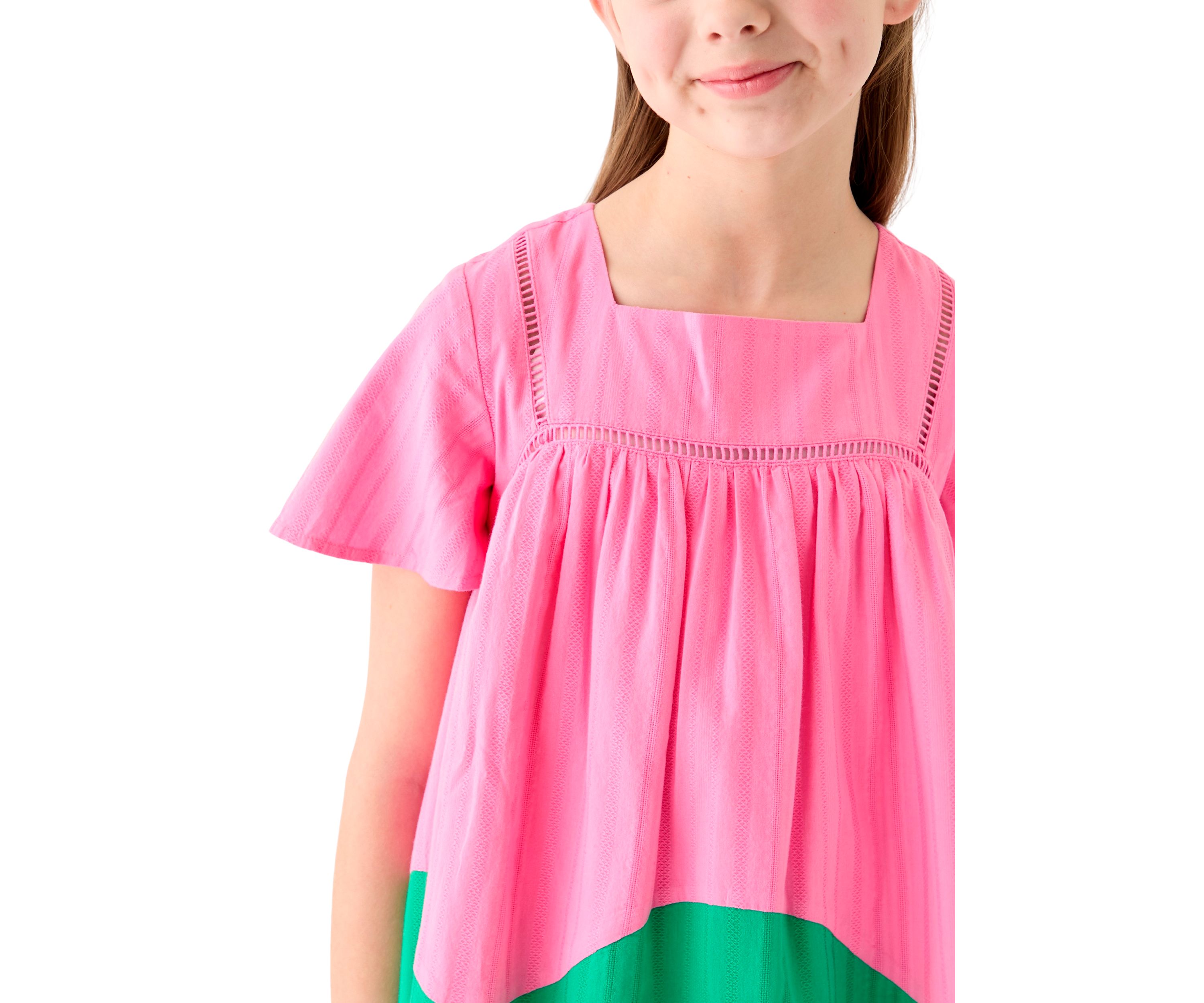 Girls 7-16 Color Blocked Swing Dress
