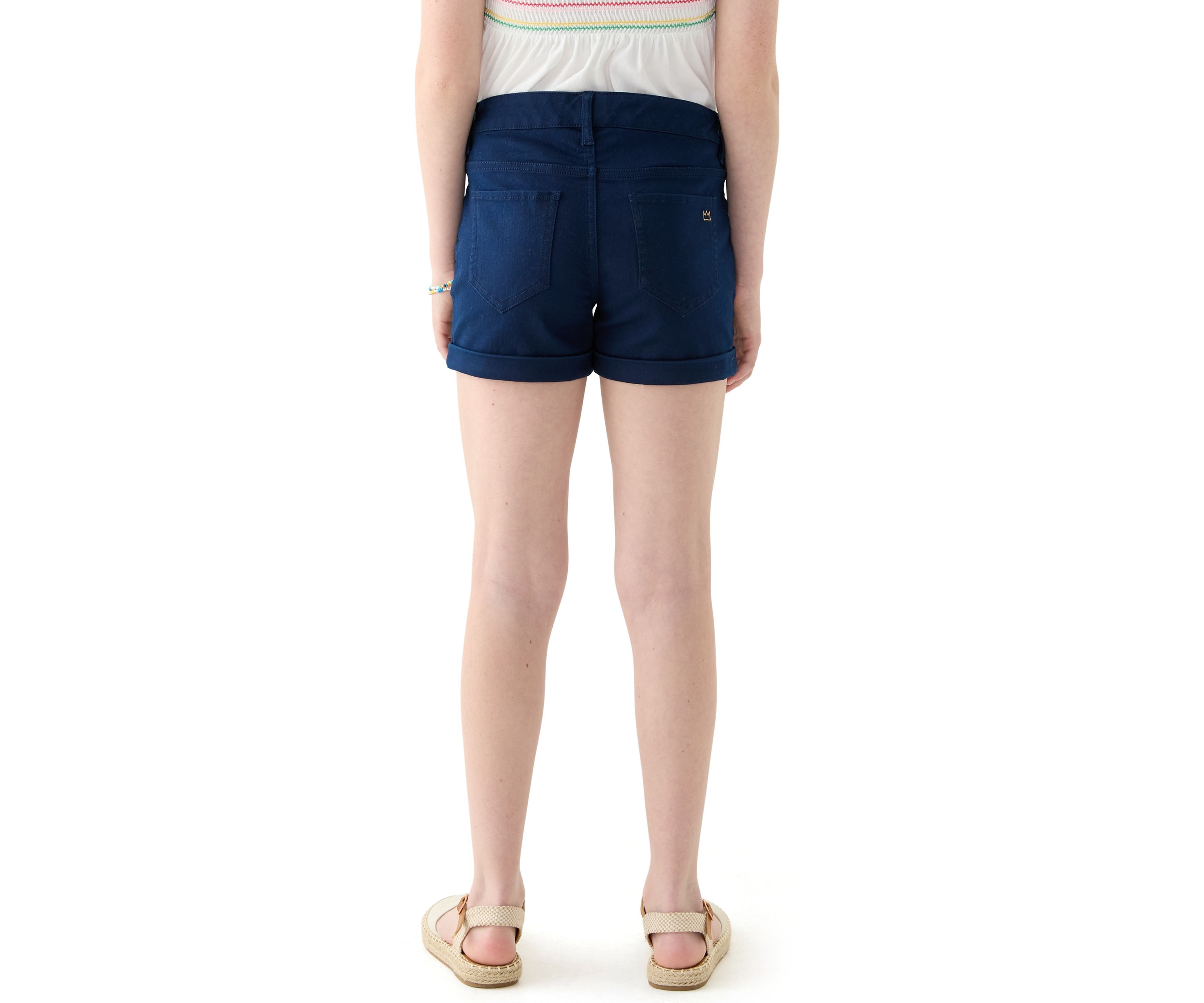 Girls 7-16 Stretch 5 Pocket Roll Cuff Shorts