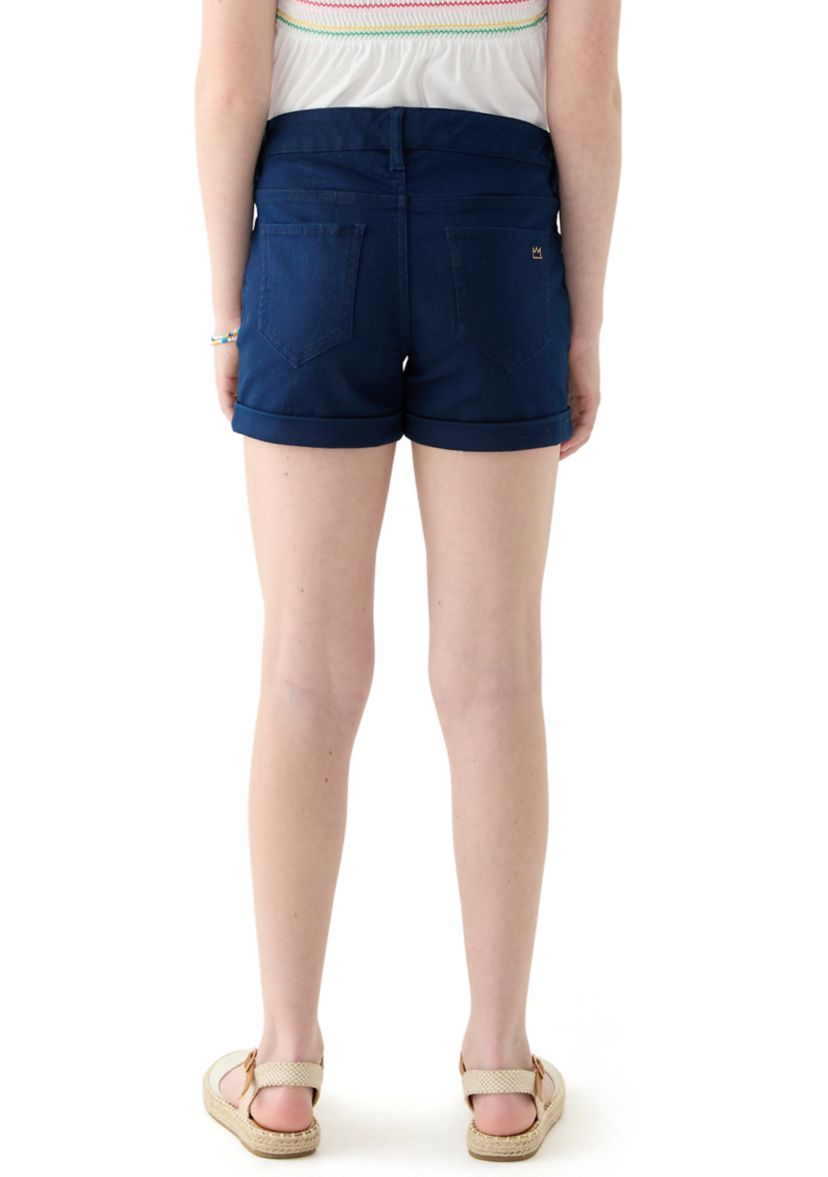 Girls 7-16 Stretch 5 Pocket Roll Cuff Shorts