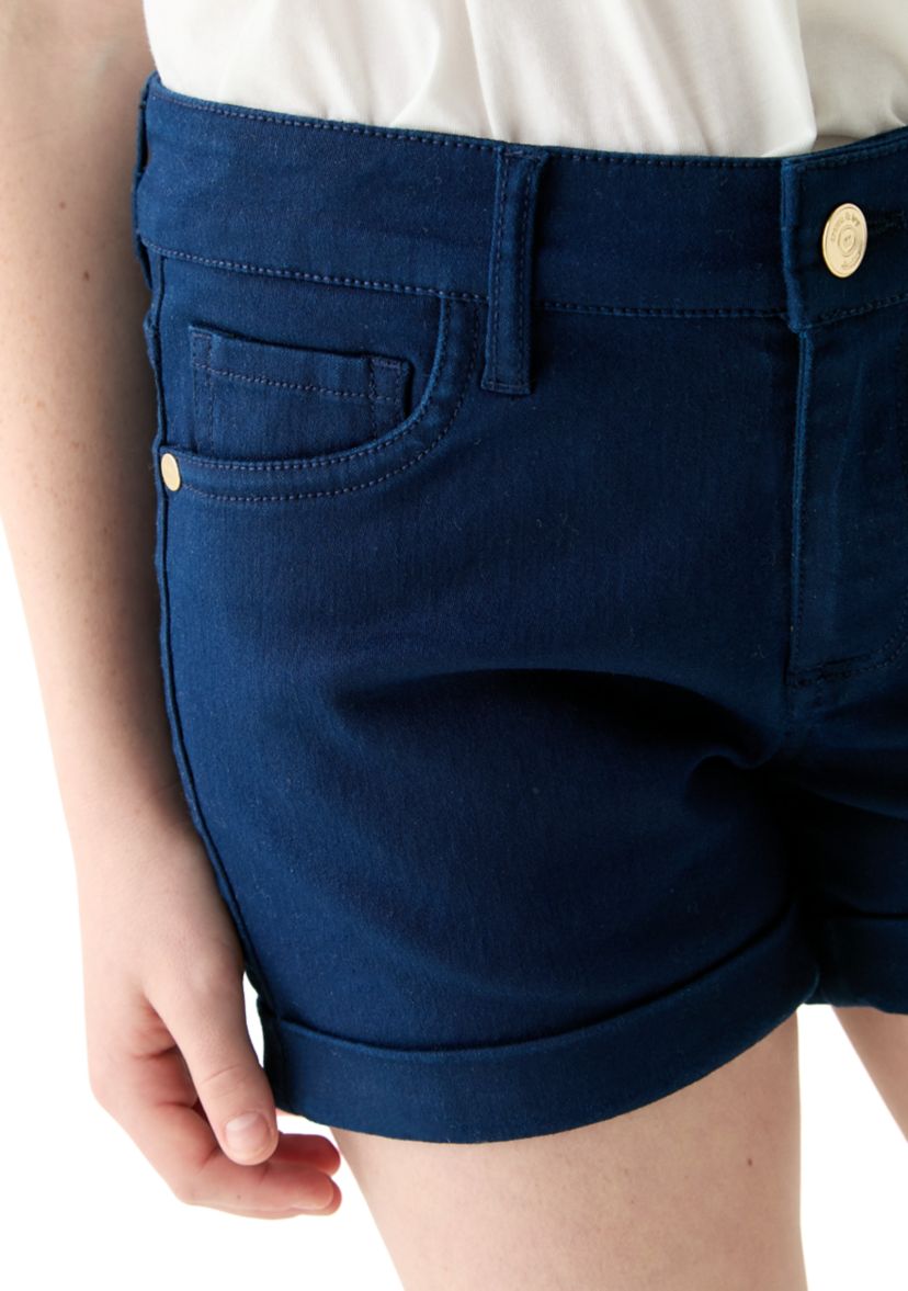 Girls 7-16 Stretch 5 Pocket Roll Cuff Shorts