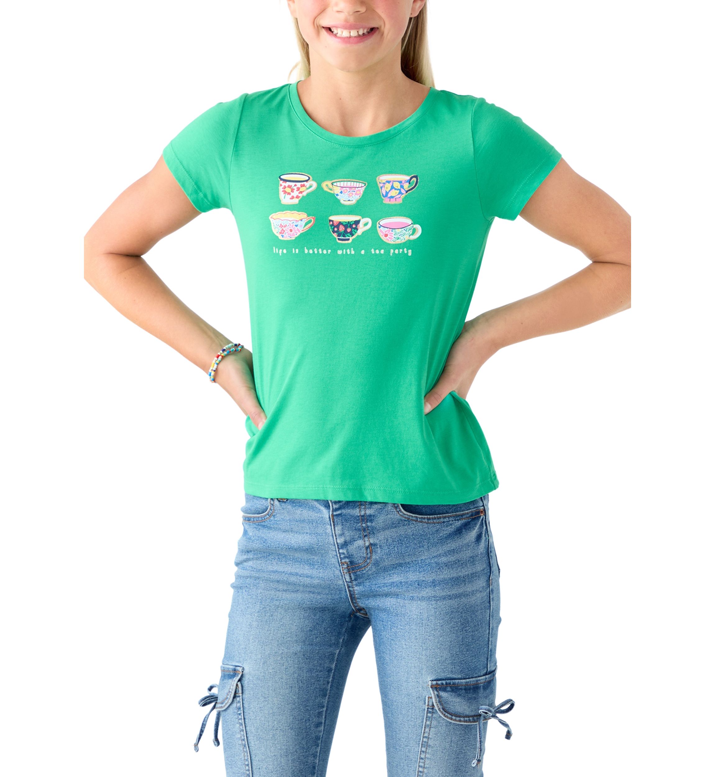 Girls 7-16 Short Sleeve Graphic Essential T-Shirt