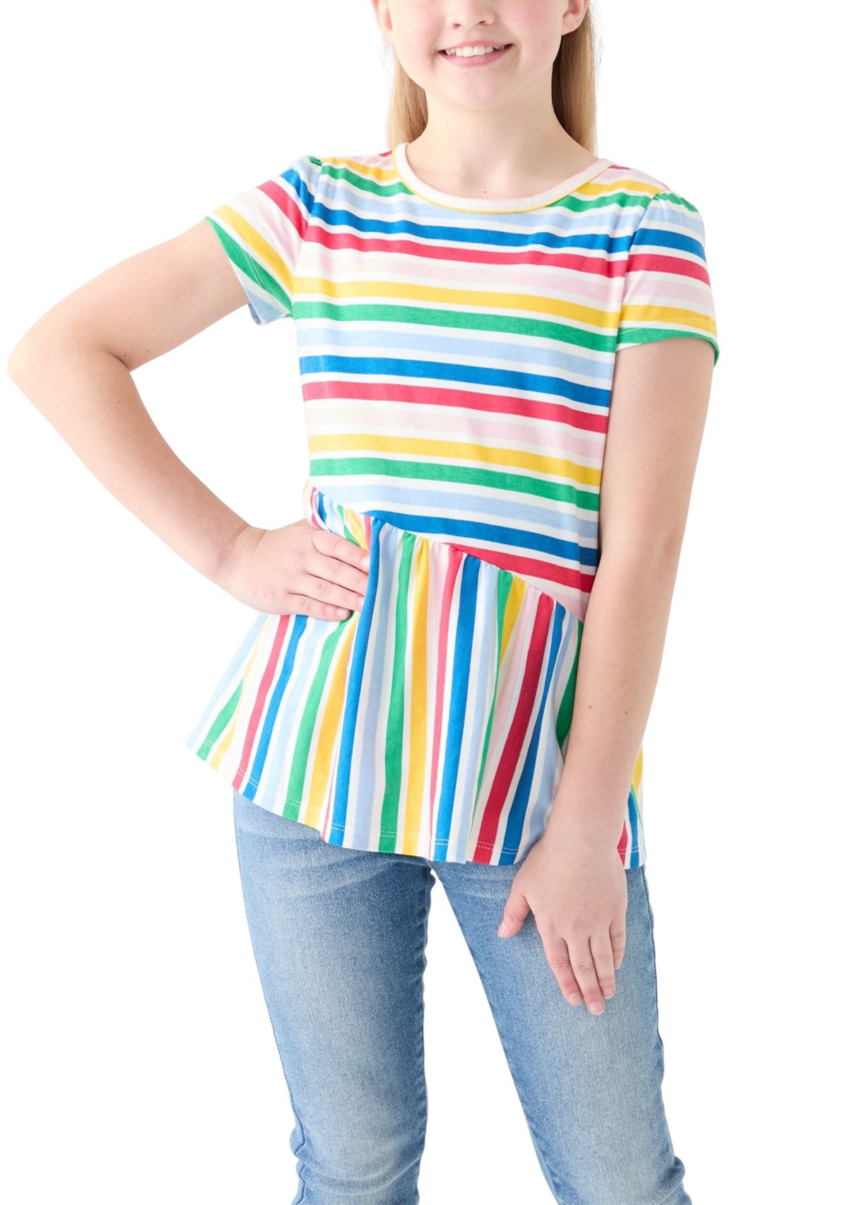 Girls 7-16 Asymmetrical Printed Tunic 