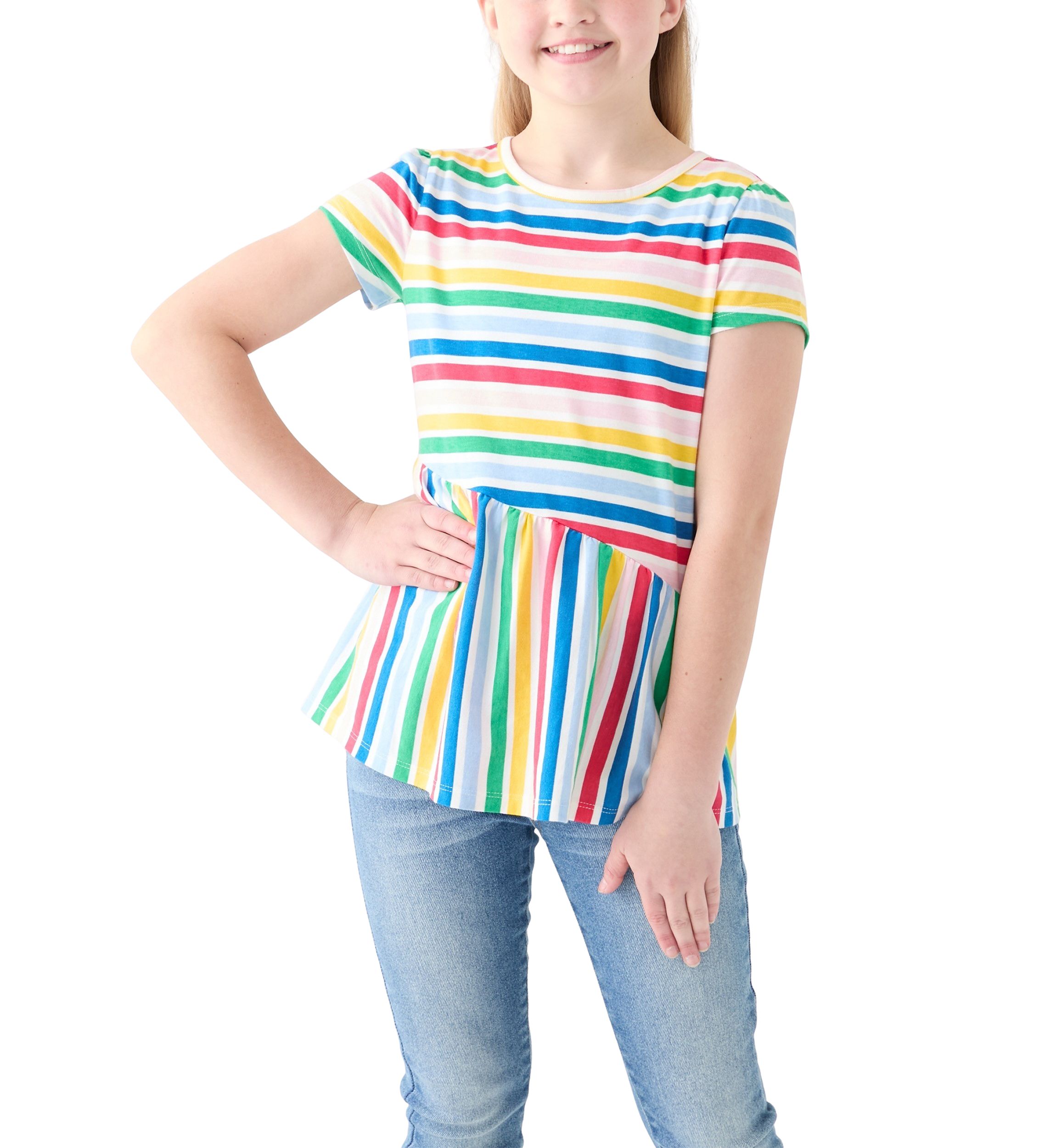 Girls 7-16 Asymmetrical Printed Tunic 