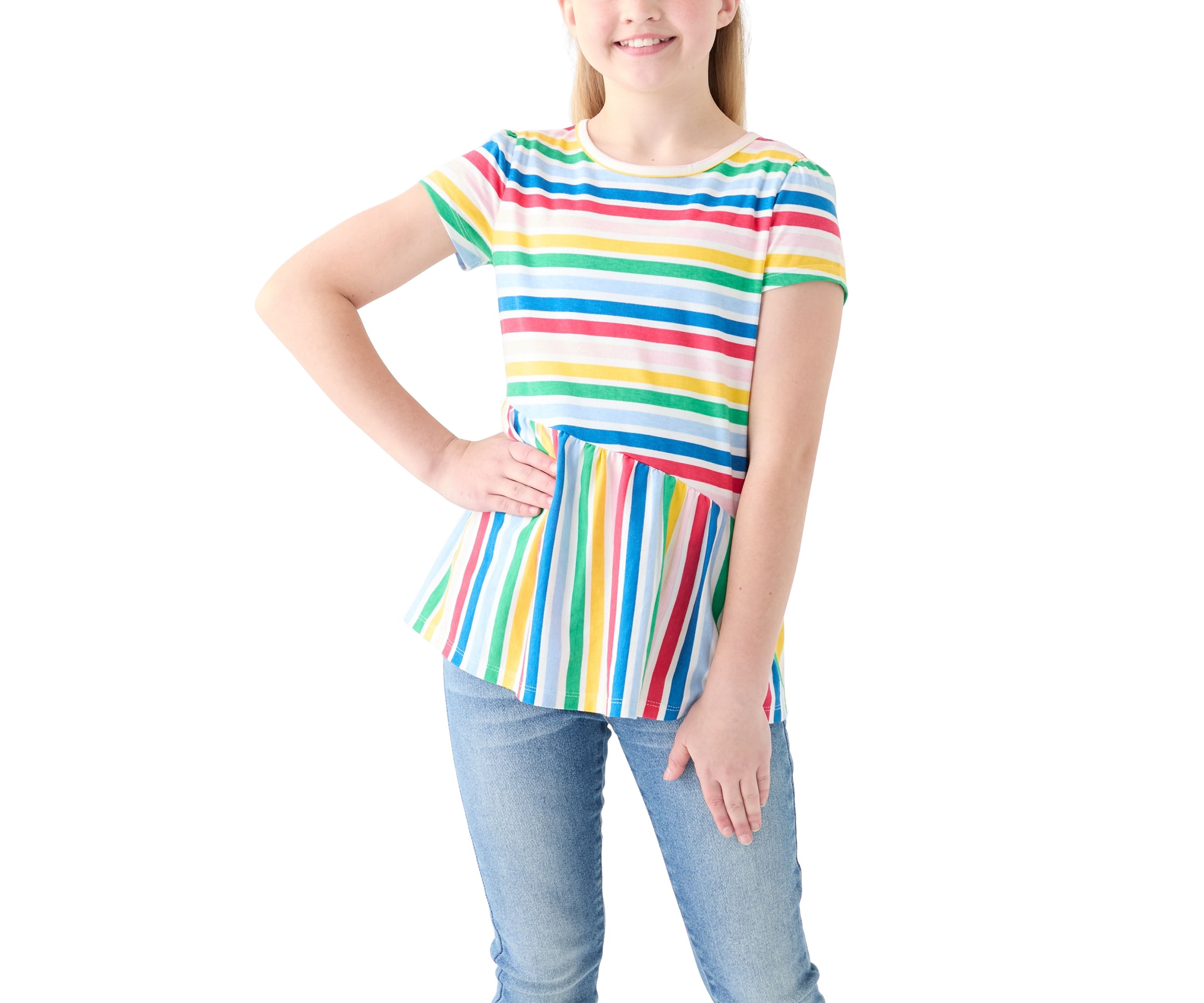 Girls 7-16 Asymmetrical Printed Tunic 