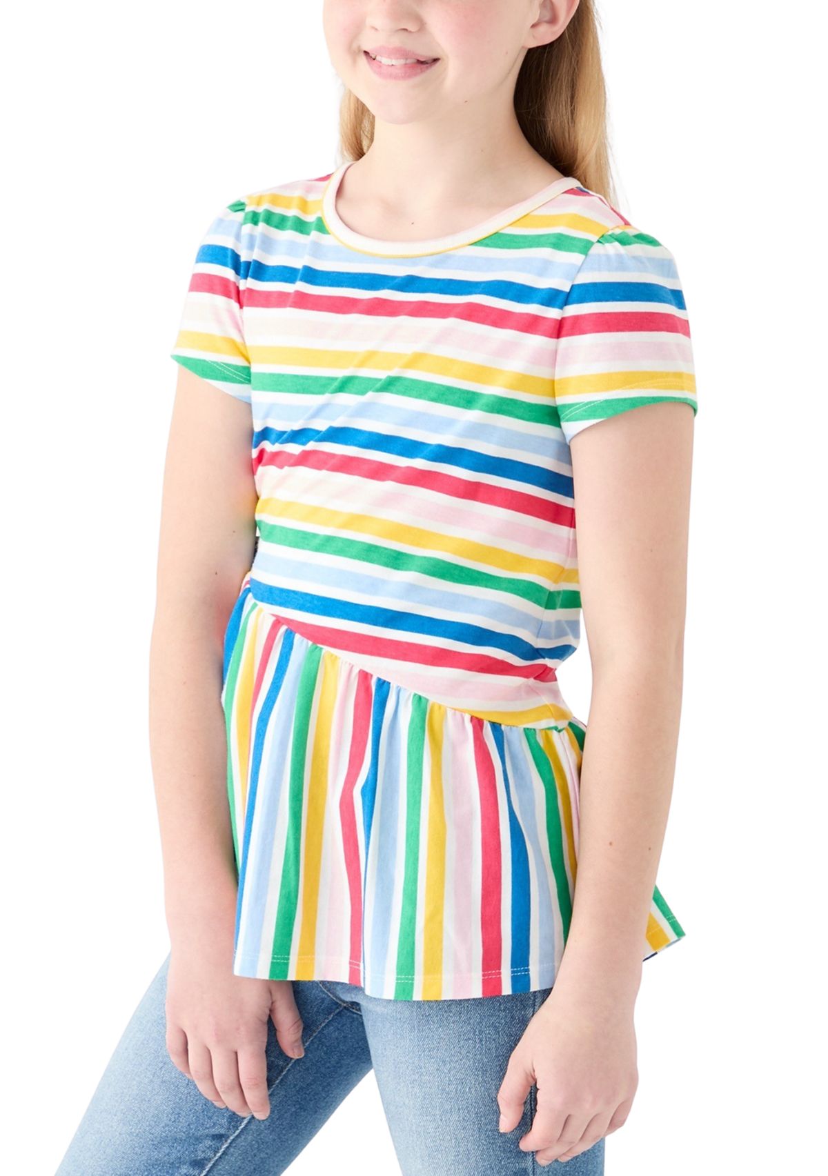 Girls 7-16 Asymmetrical Printed Tunic 