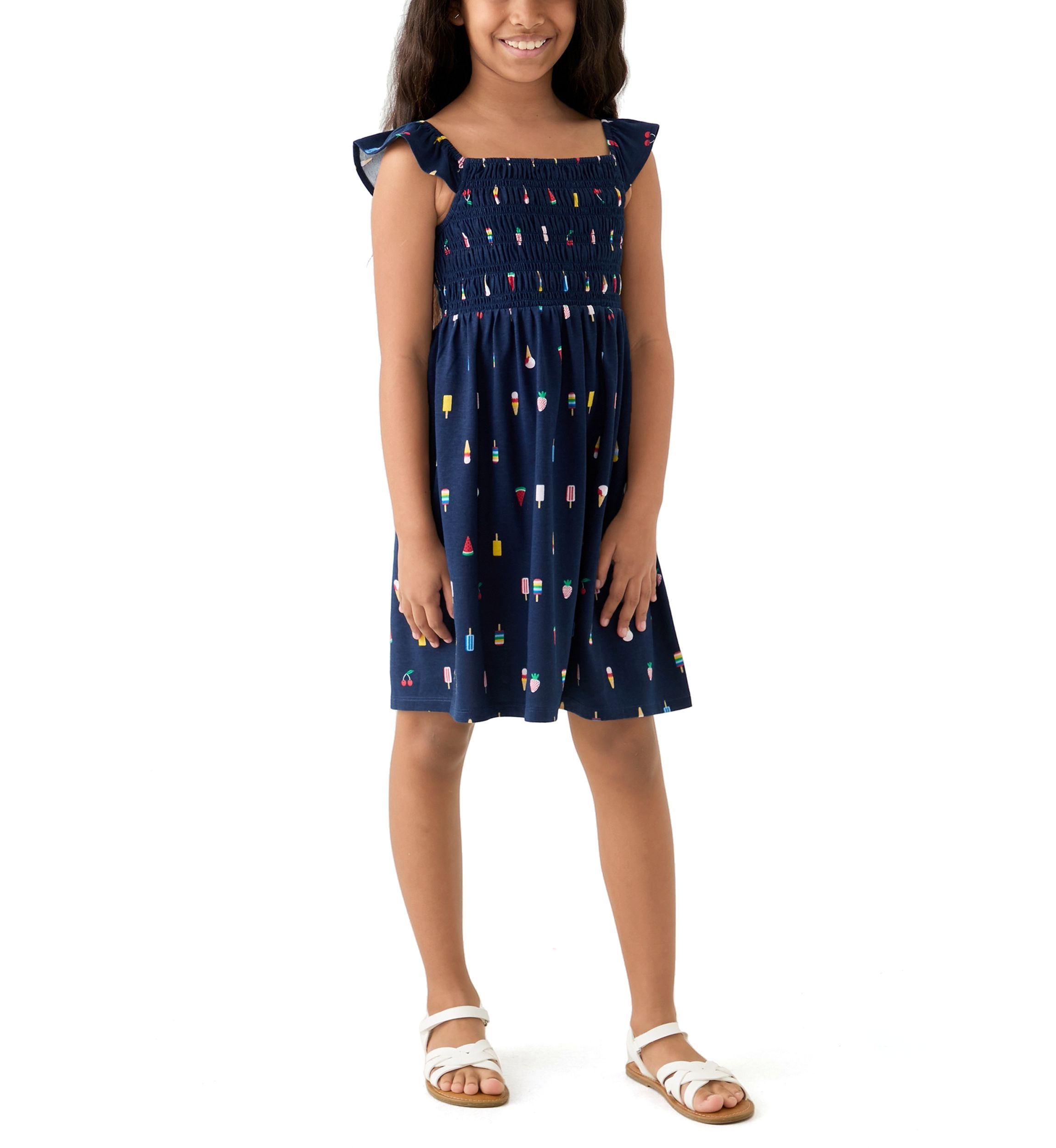Girls 7-16 Smocked Knit Dress