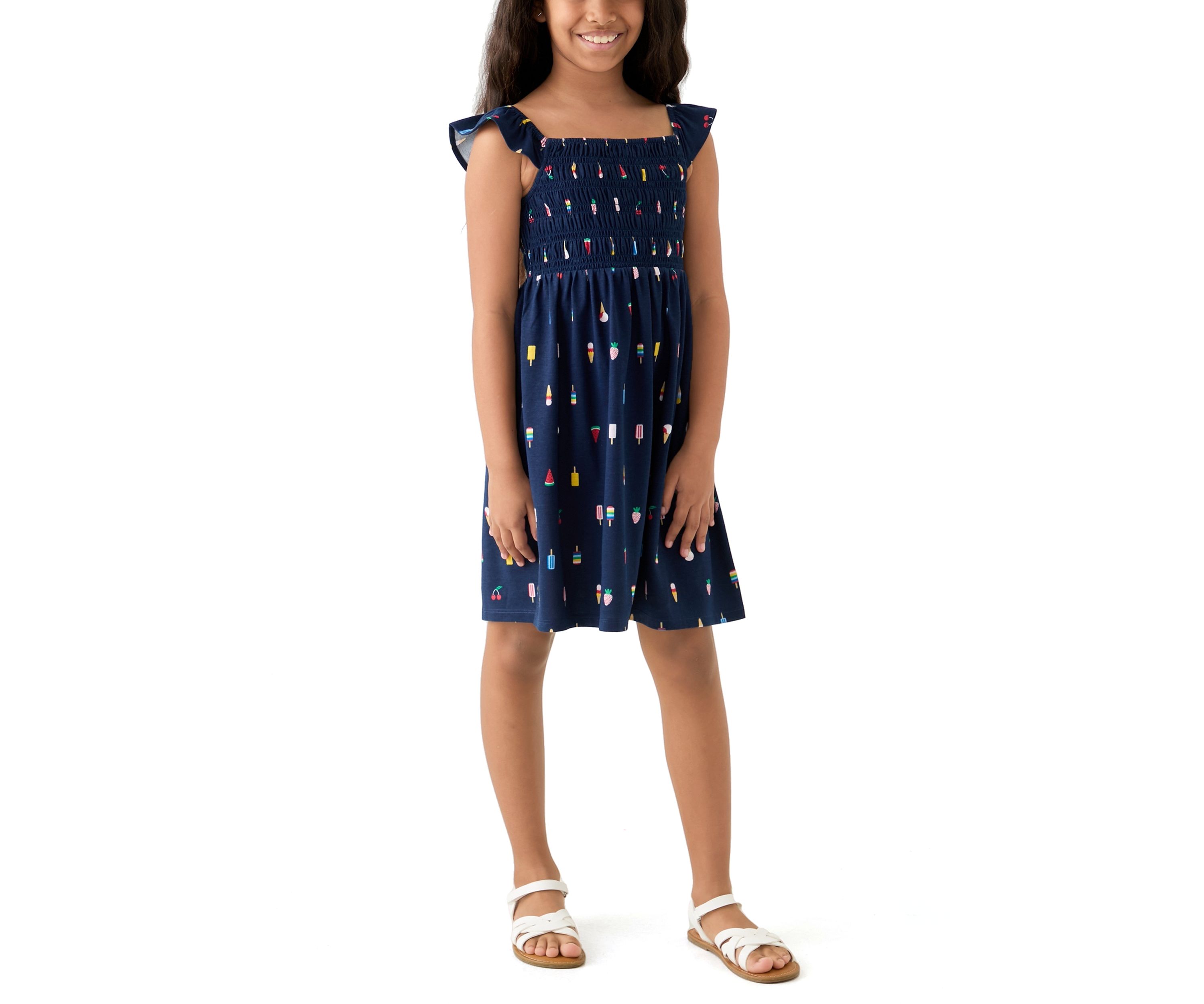 Girls 7-16 Smocked Knit Dress