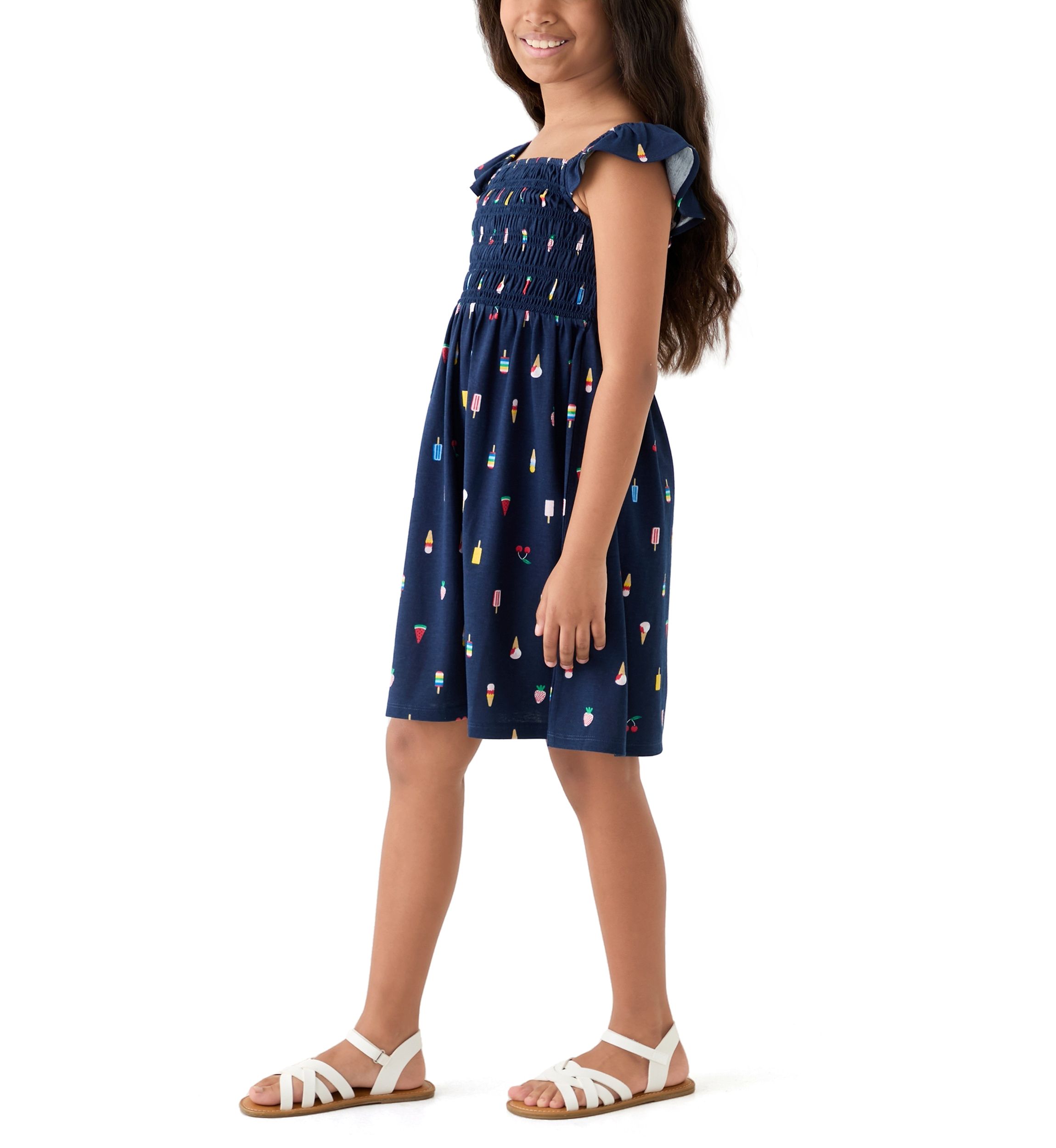 Girls 7-16 Smocked Knit Dress