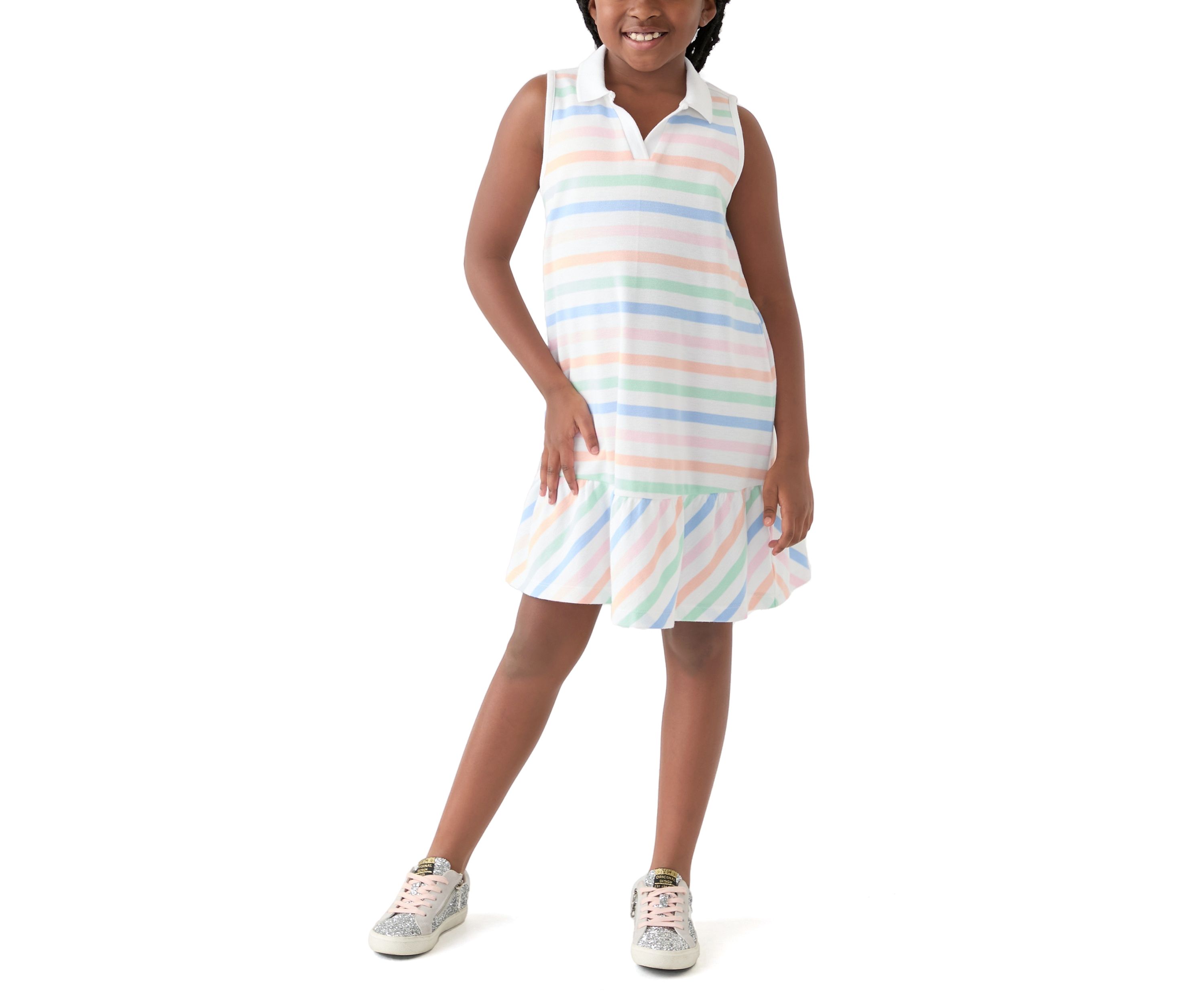 Girls 7-16 Sleeveless Knit Polo Dress