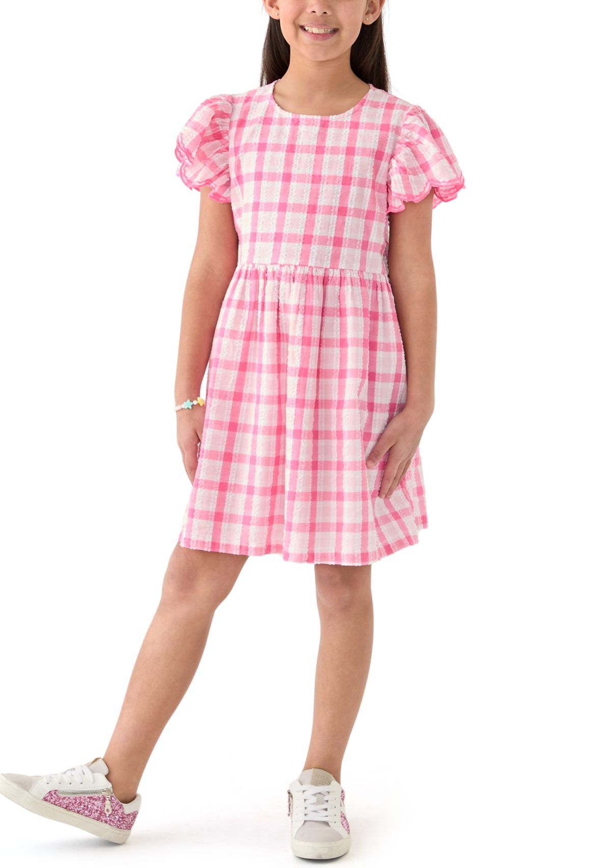 Girls 7-16 Puff Sleeve Printed Dress