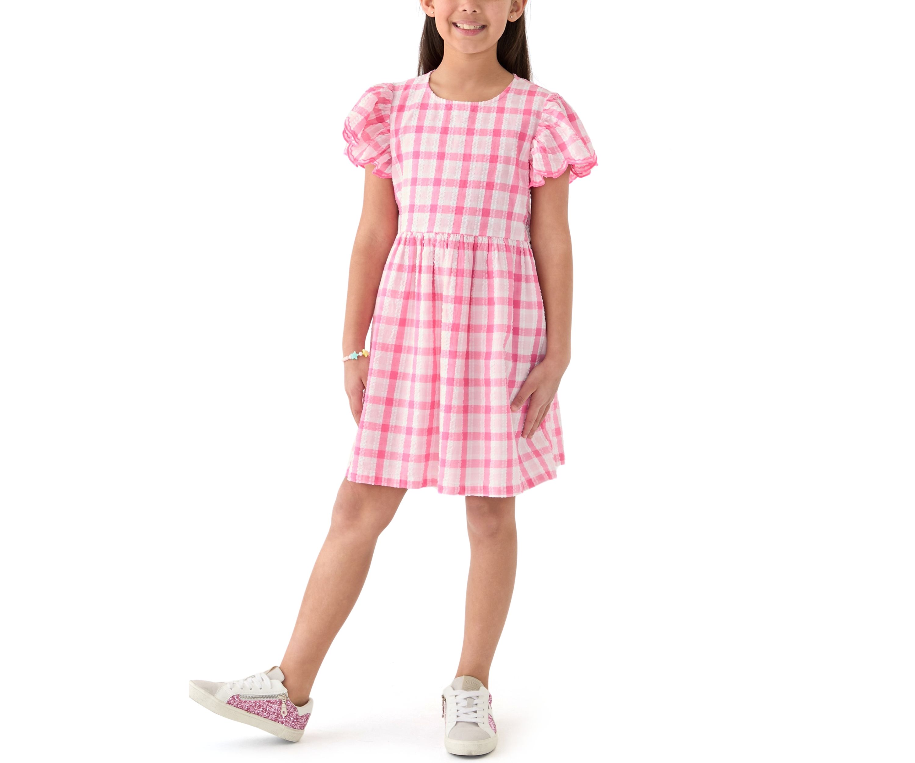 Girls 7-16 Puff Sleeve Printed Dress