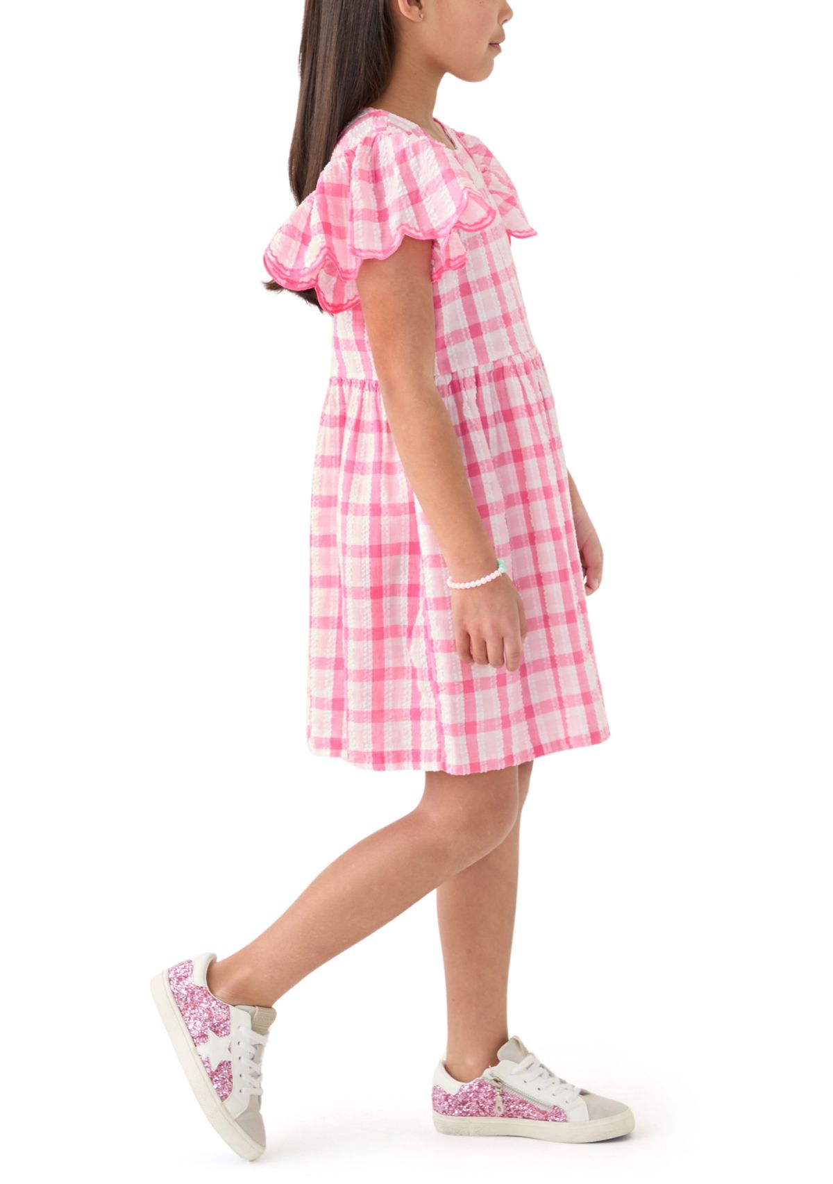 Girls 7-16 Puff Sleeve Printed Dress