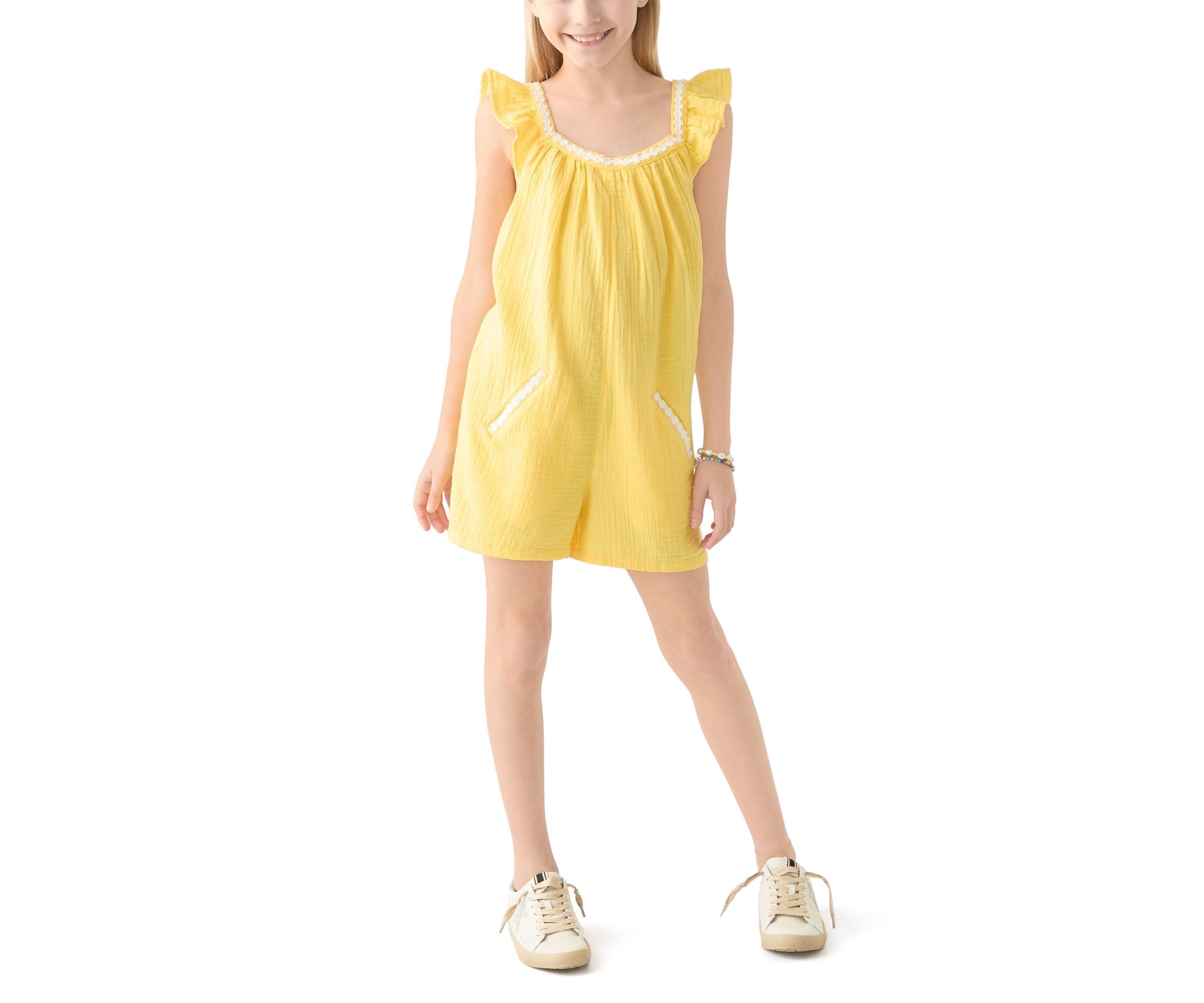Girls 7-16 Double Gauze Romper