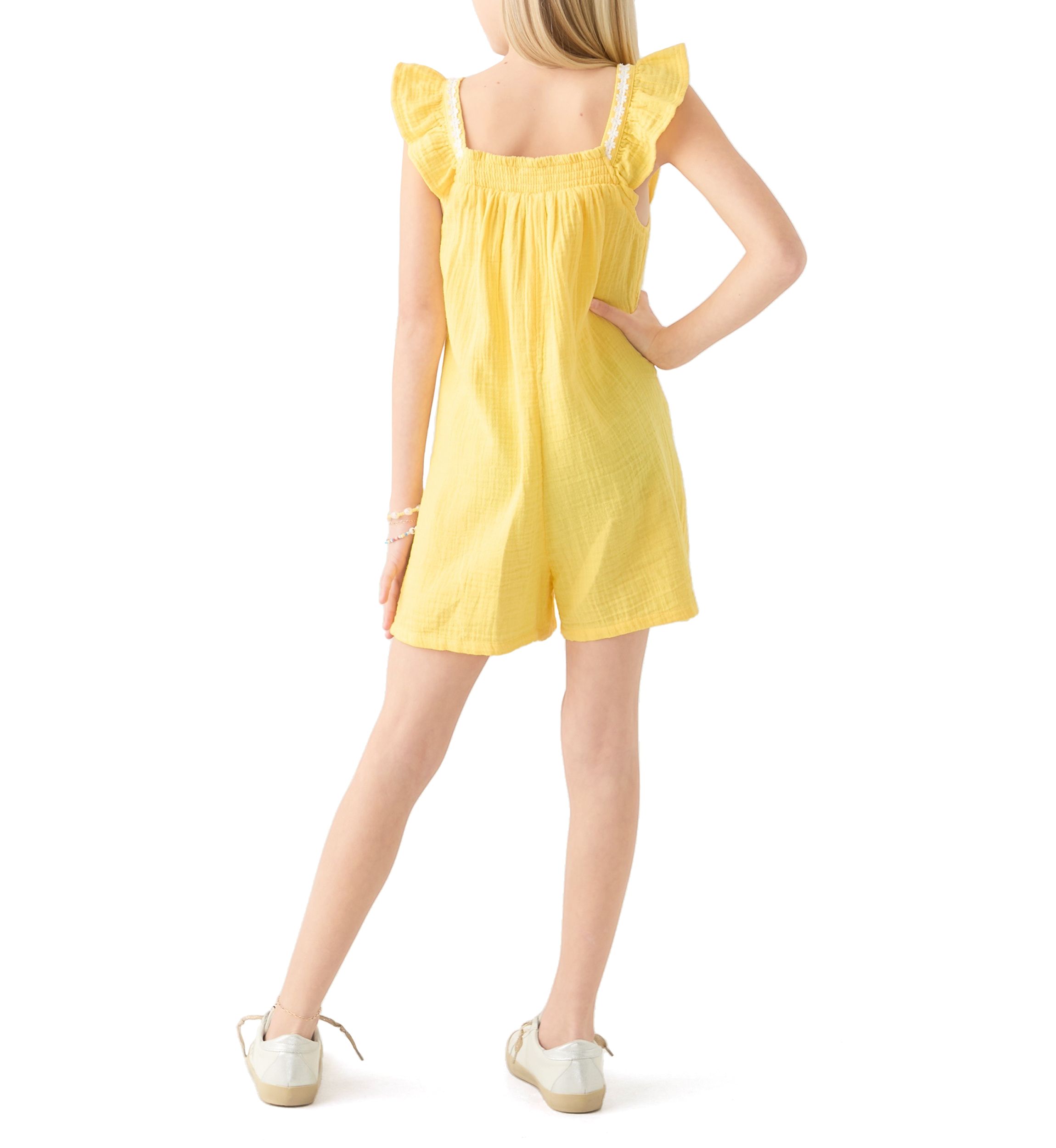 Girls 7-16 Double Gauze Romper