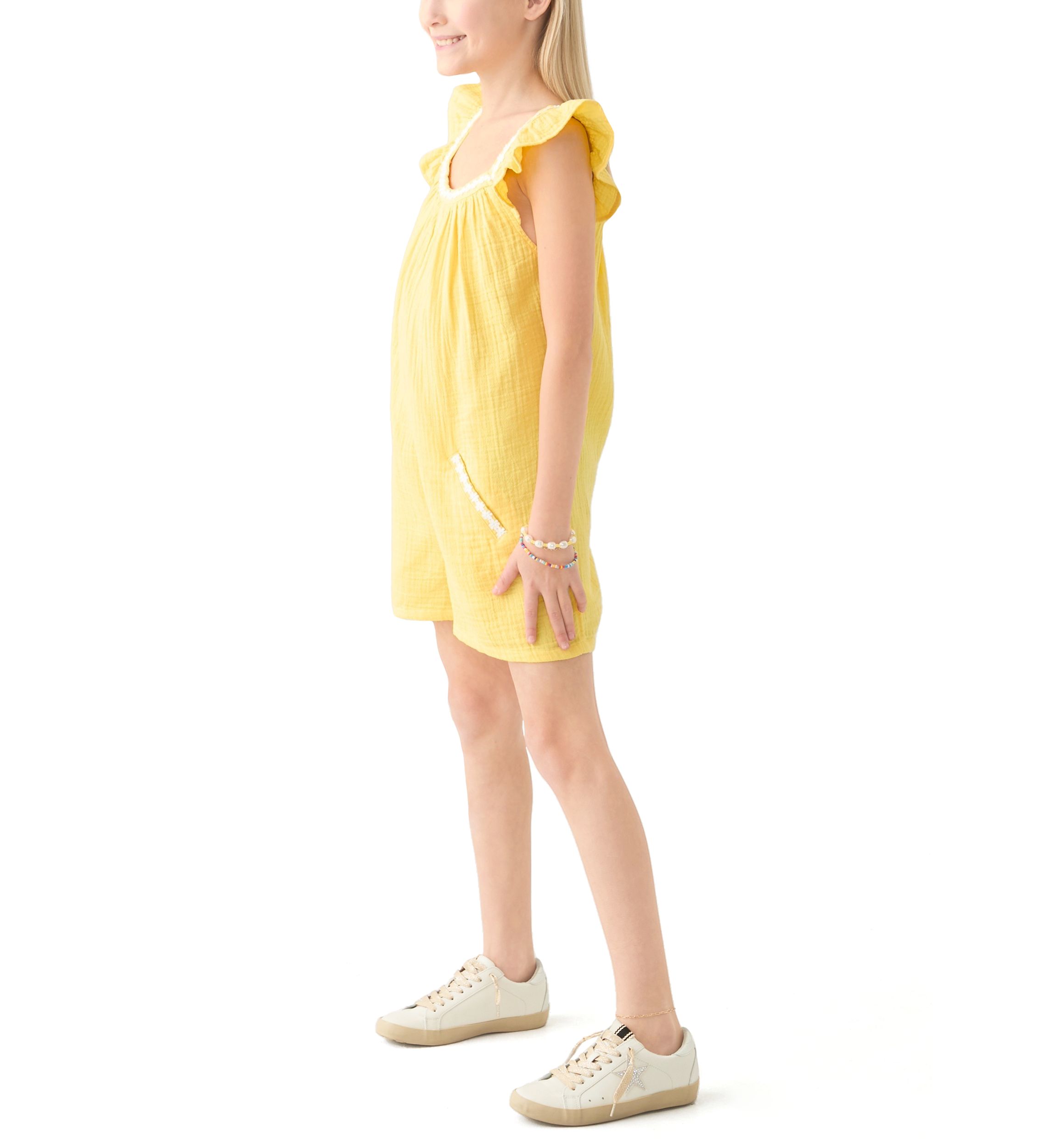 Girls 7-16 Double Gauze Romper