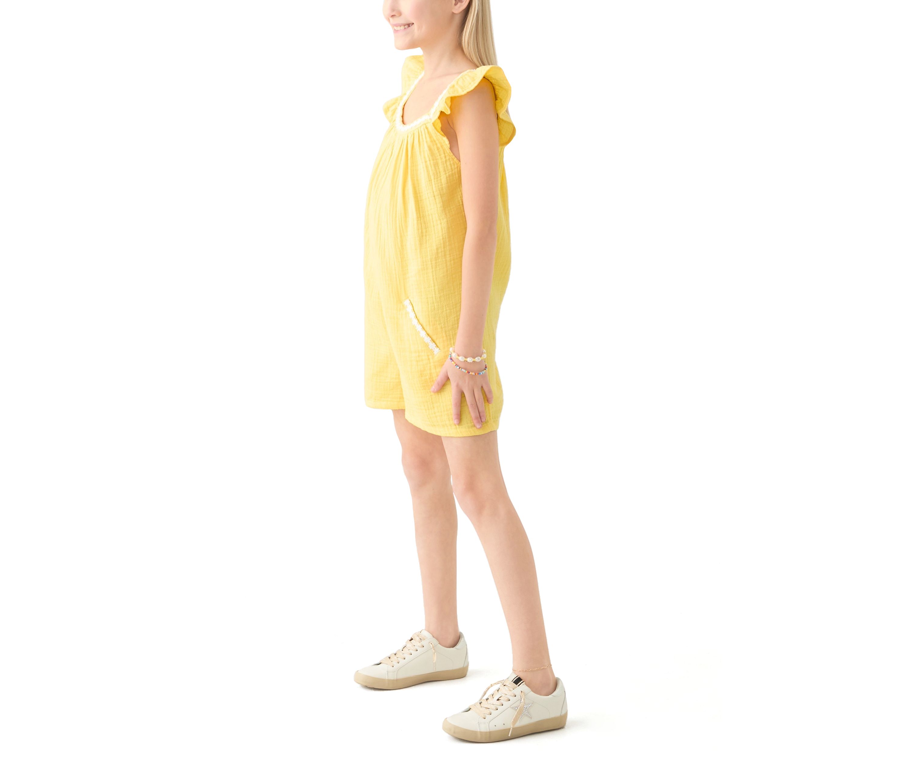 Girls 7-16 Double Gauze Romper