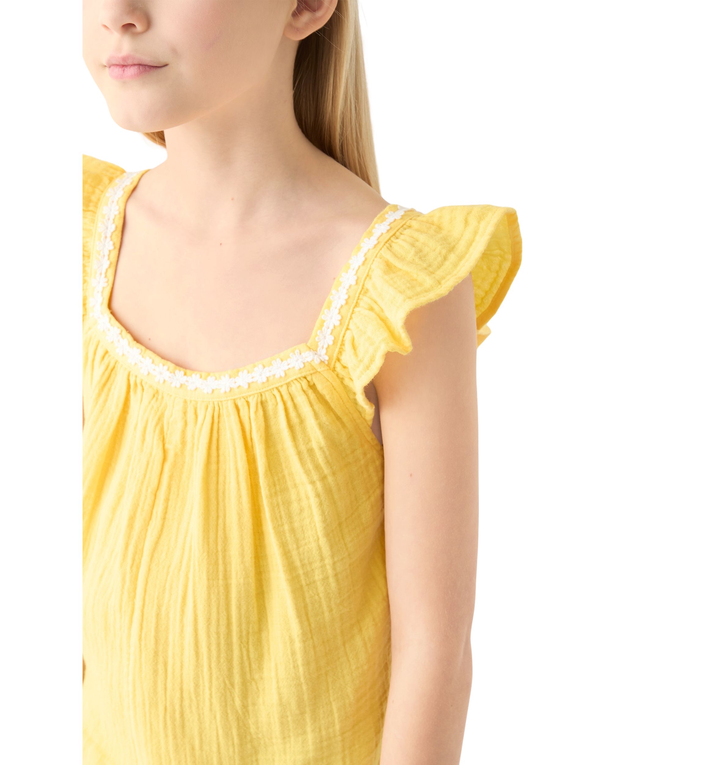 Girls 7-16 Double Gauze Romper