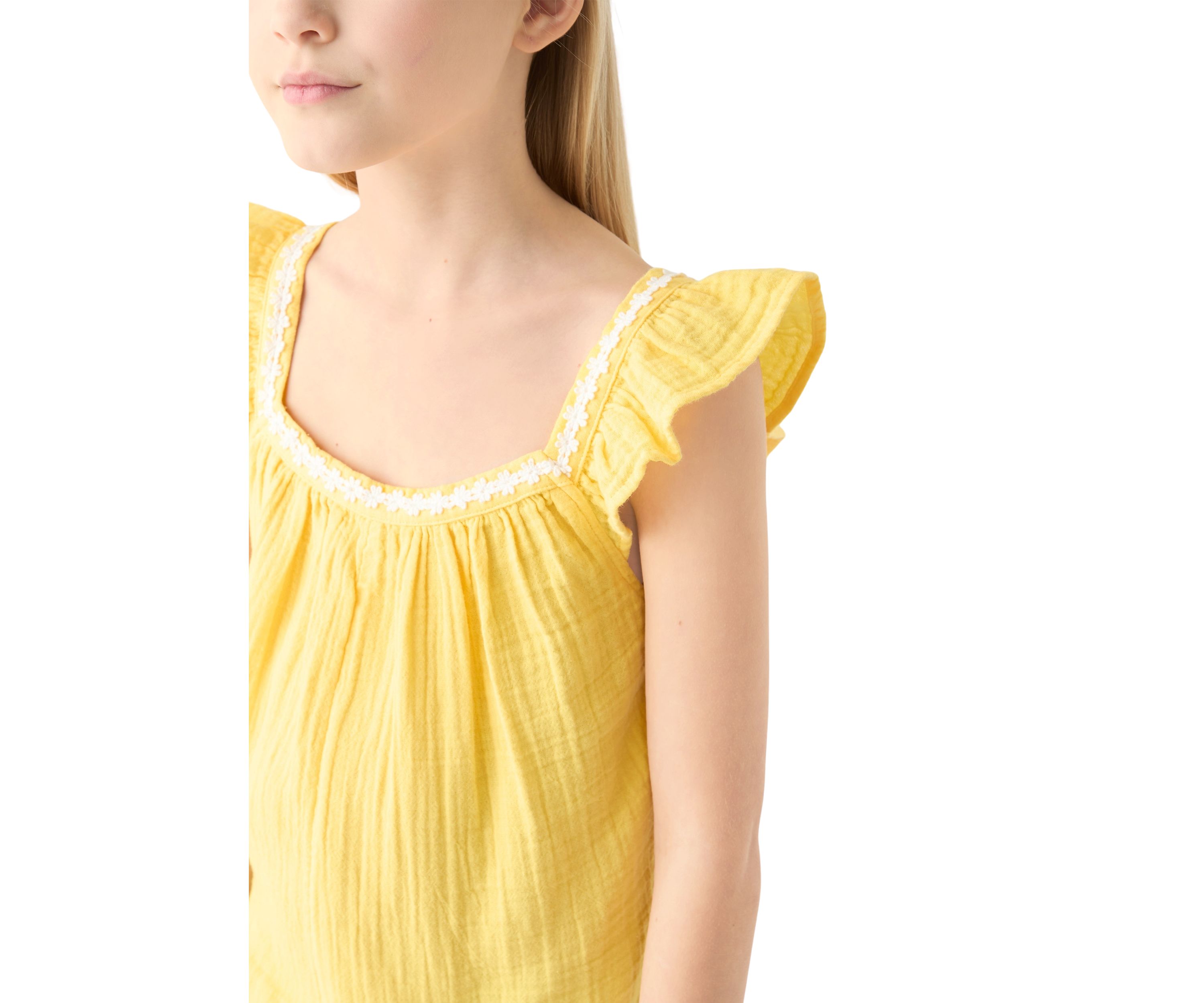Girls 7-16 Double Gauze Romper