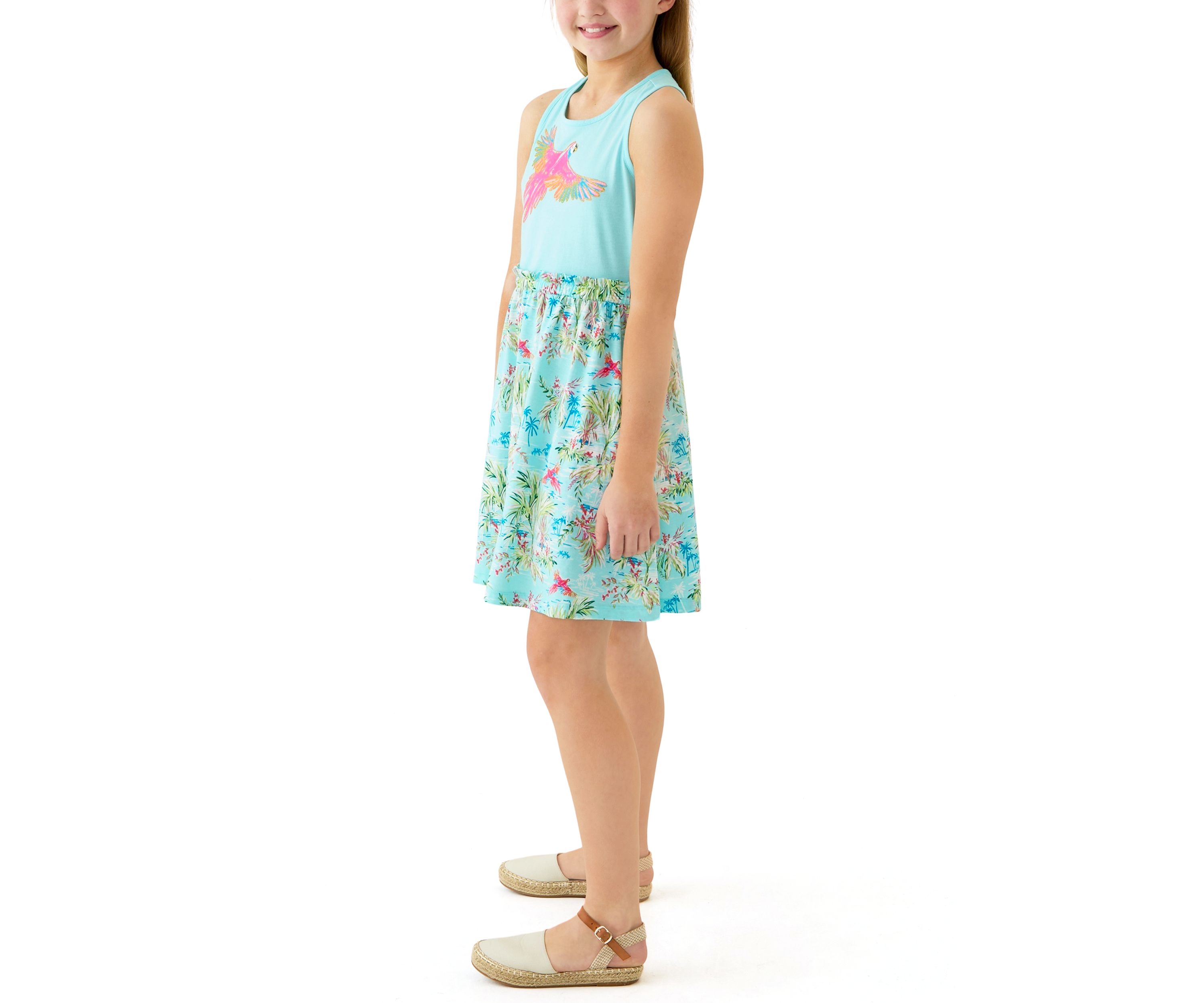 Girls 7-16 Printed Jersey Knit Tank Dress