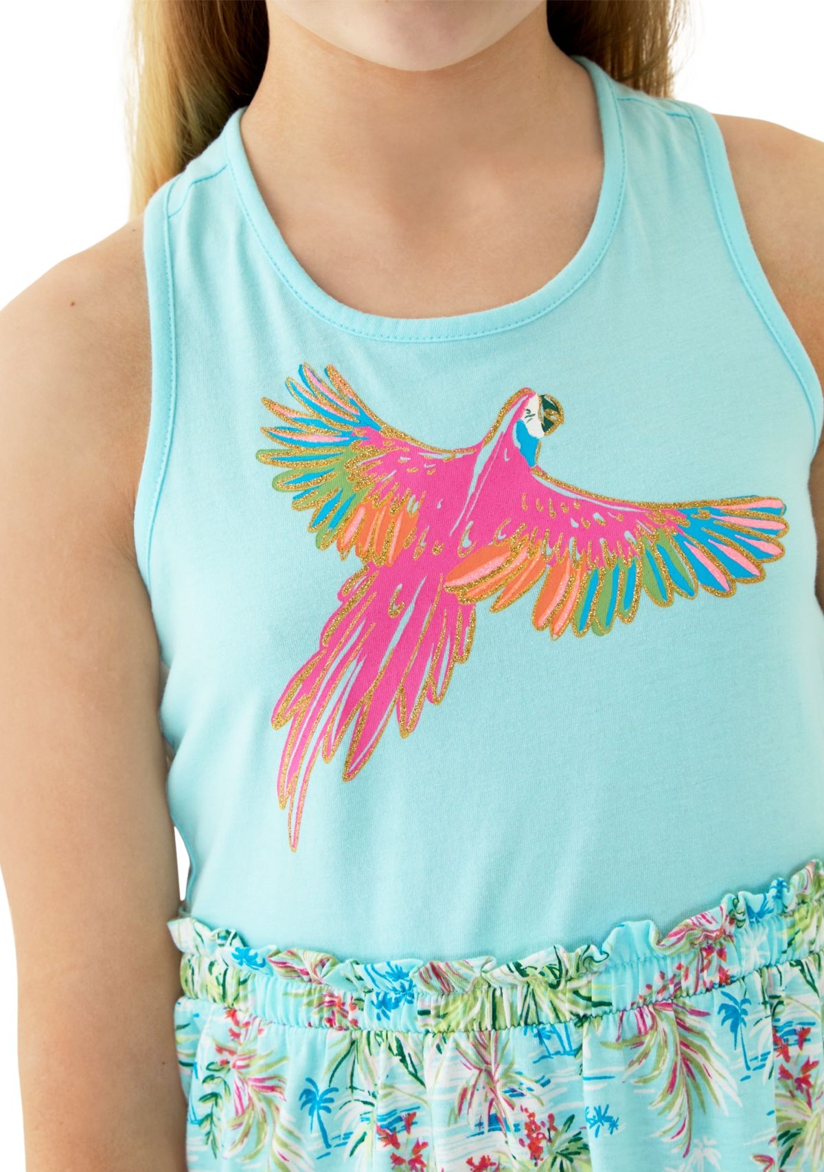 Girls 7-16 Printed Jersey Knit Tank Dress