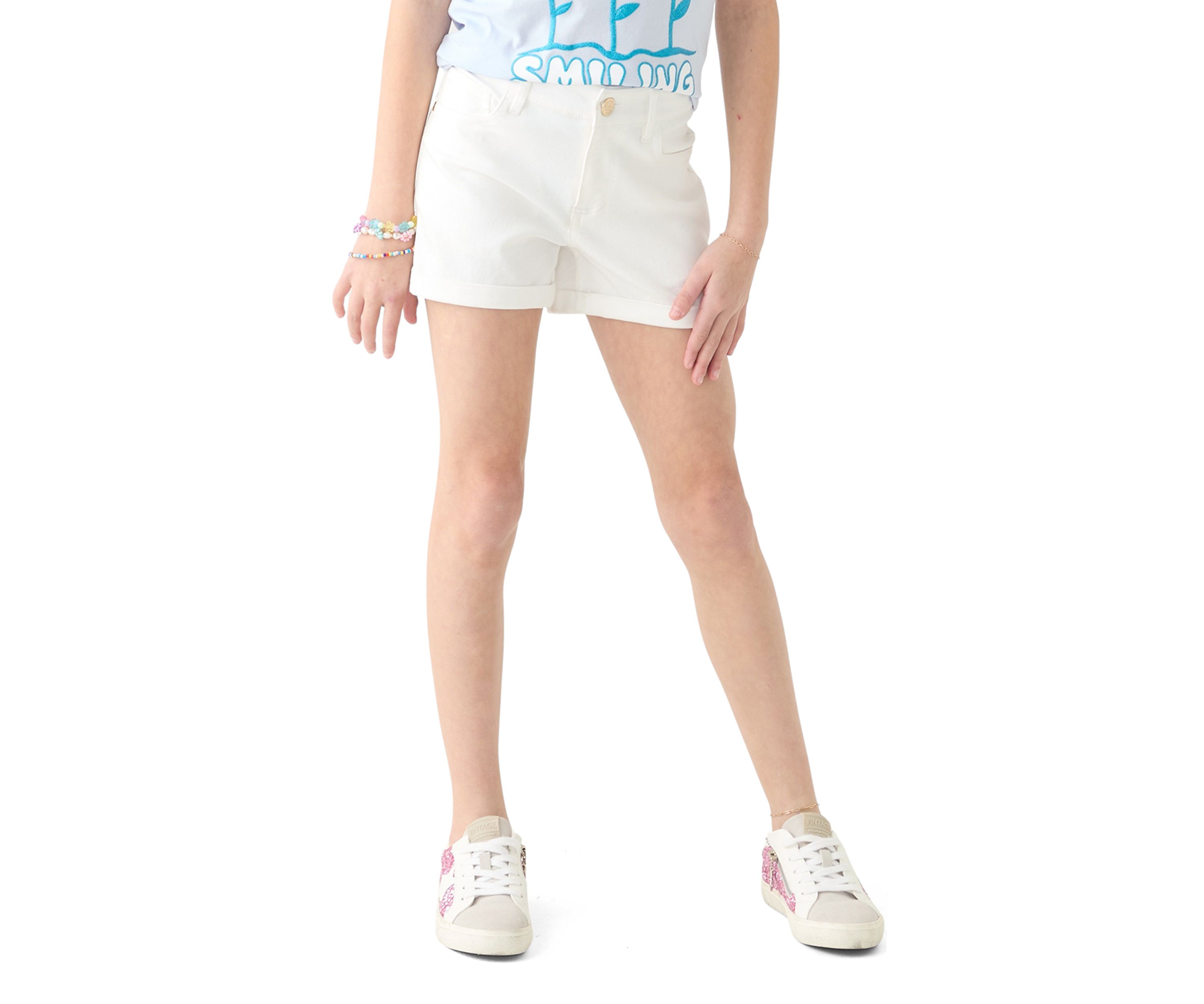 Girls 7-16 5-Pocket Roll Cuff Shorts