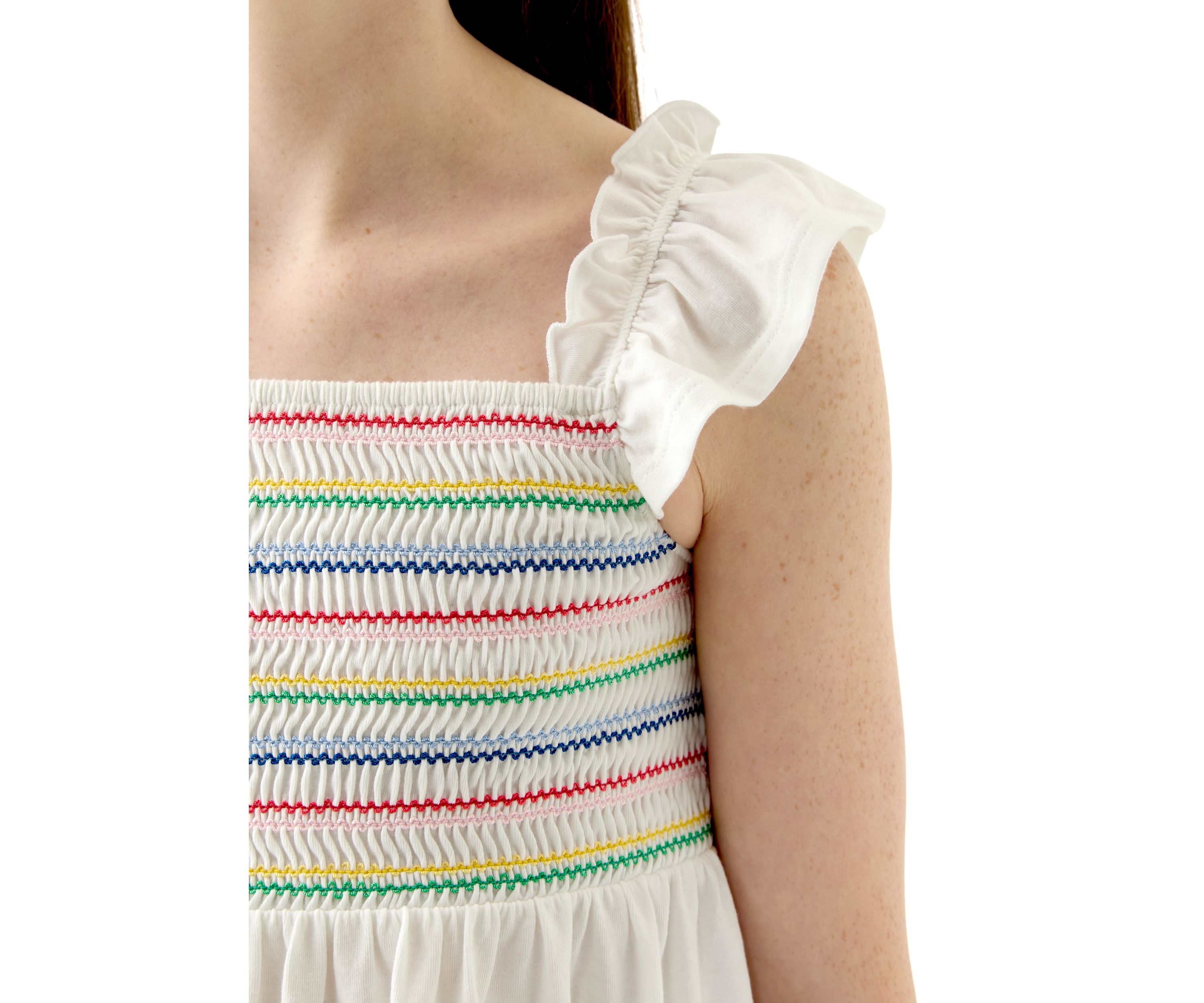Girls 7-16 Smocked Knit Flutter Tank Top