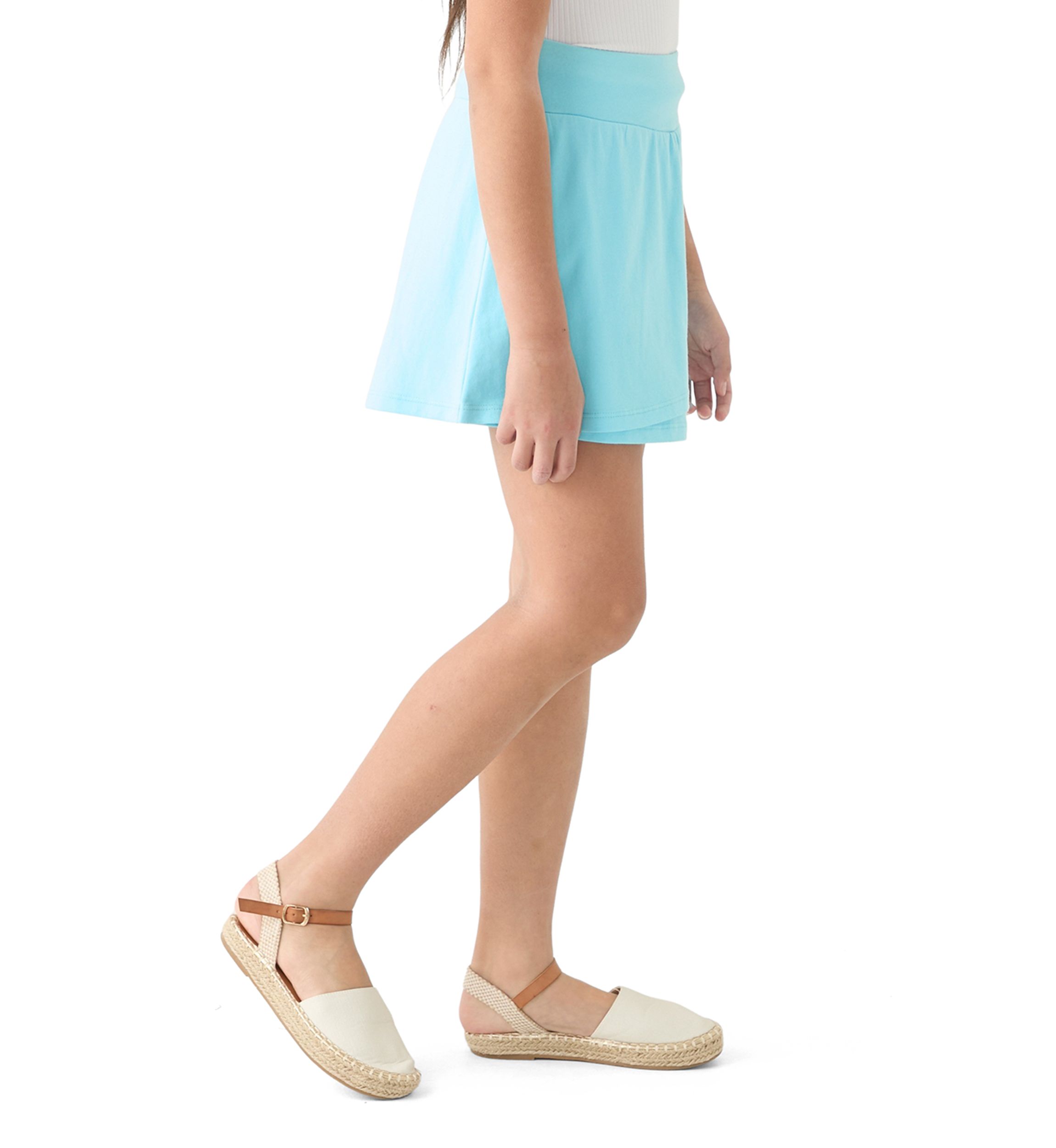 Girls 7-16 Solid Flutter Knit Skort