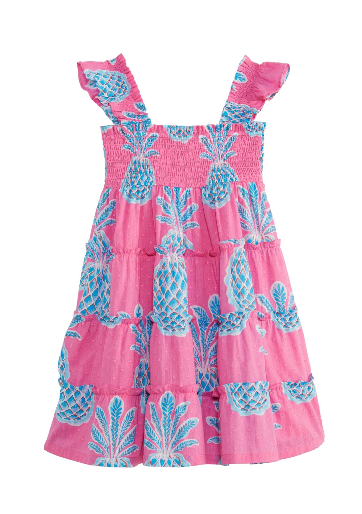 Girls 4-6x Printed Smocked Tiered Dress