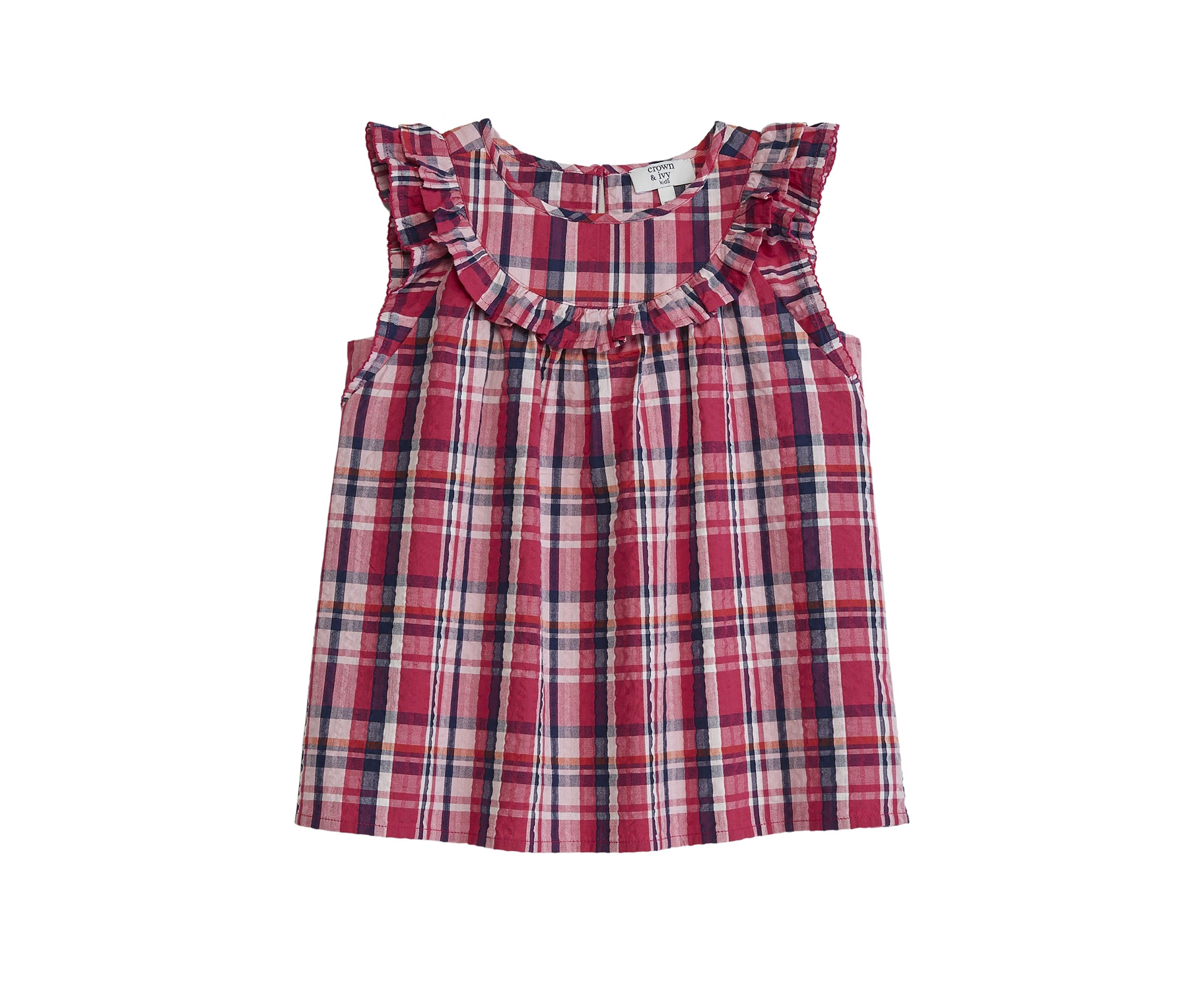 Girls 4-6x Plaid Ruffle Top
