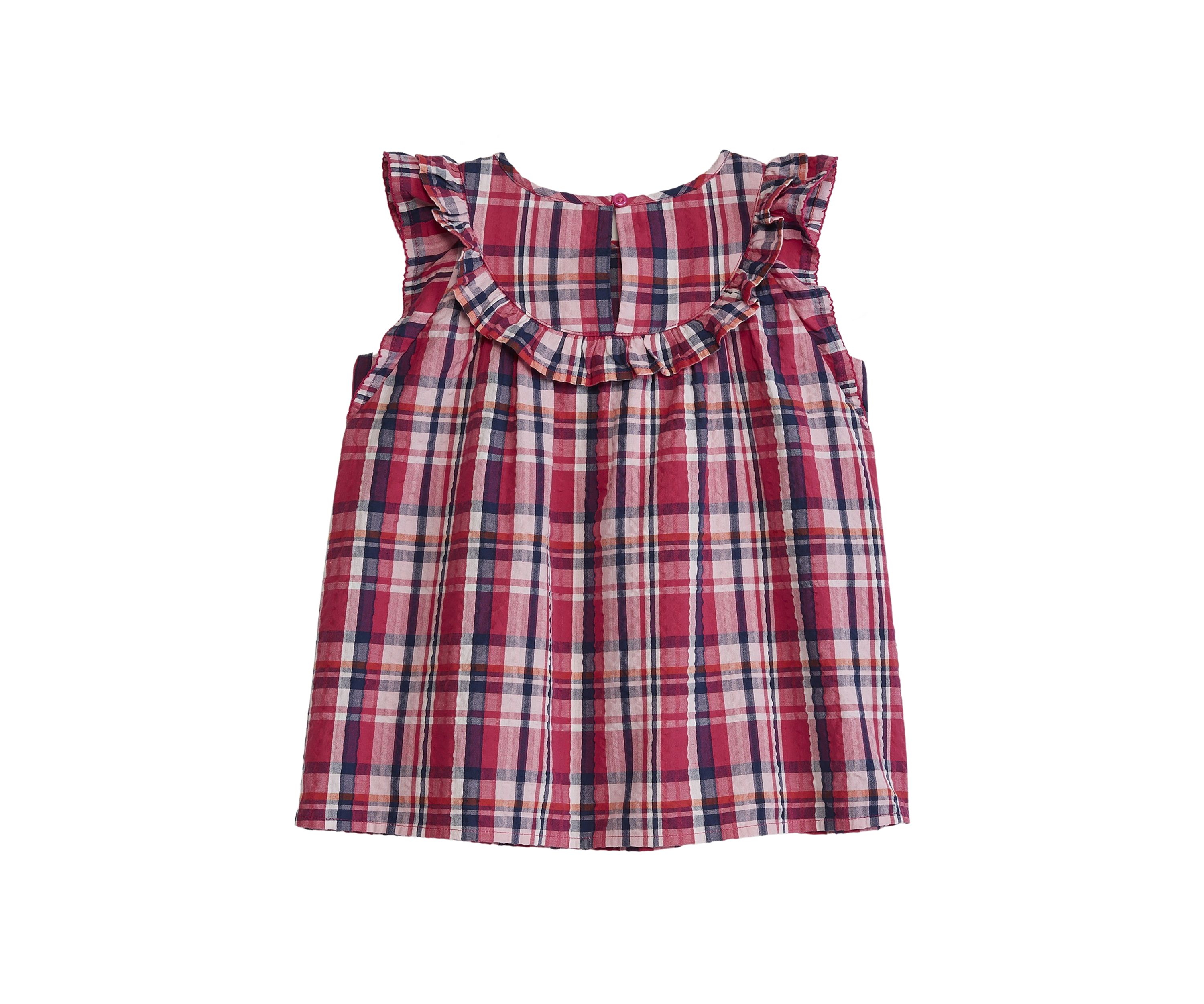 Girls 4-6x Plaid Ruffle Top