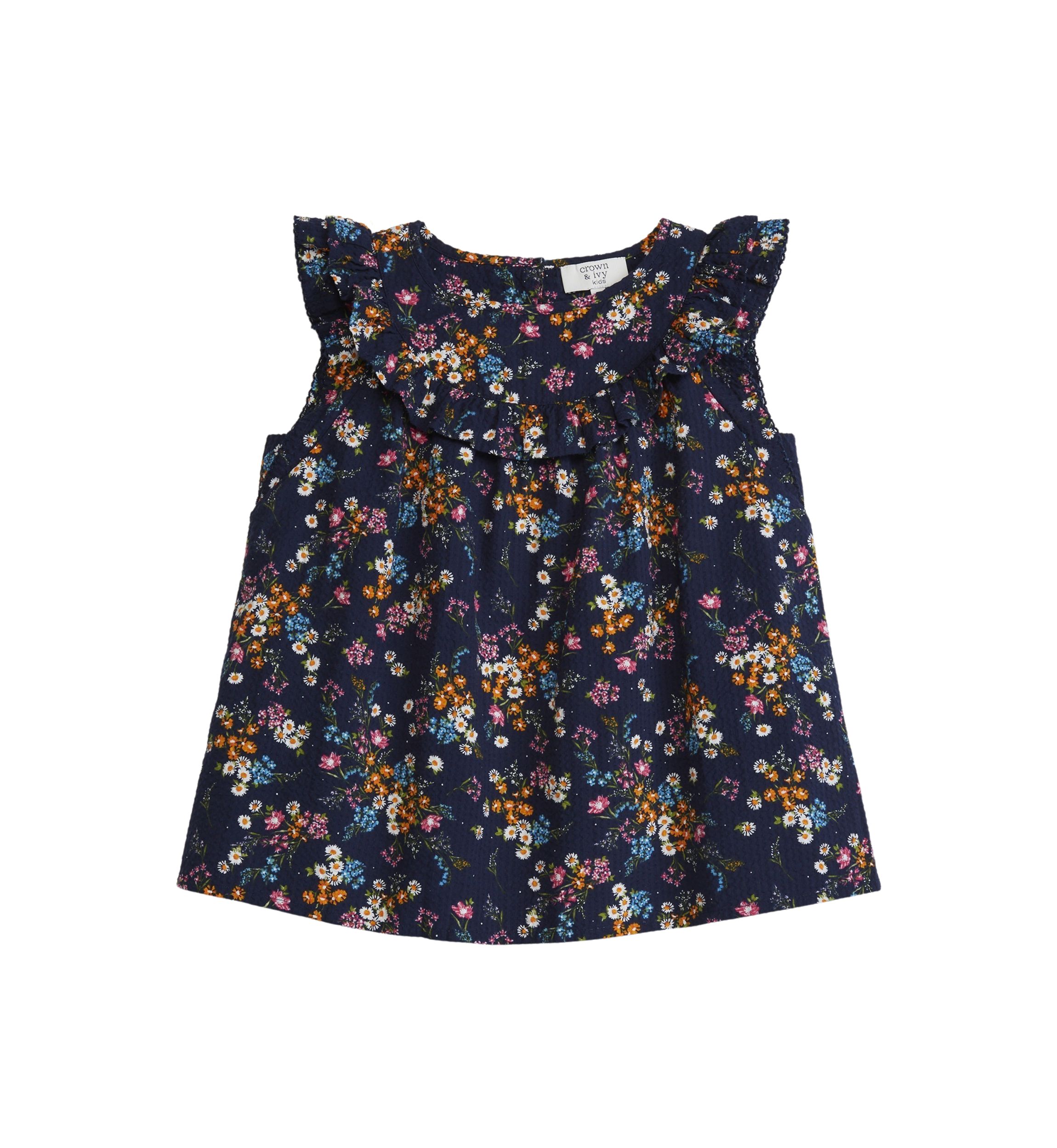 Girls 4-6x Circle Ruffle Top